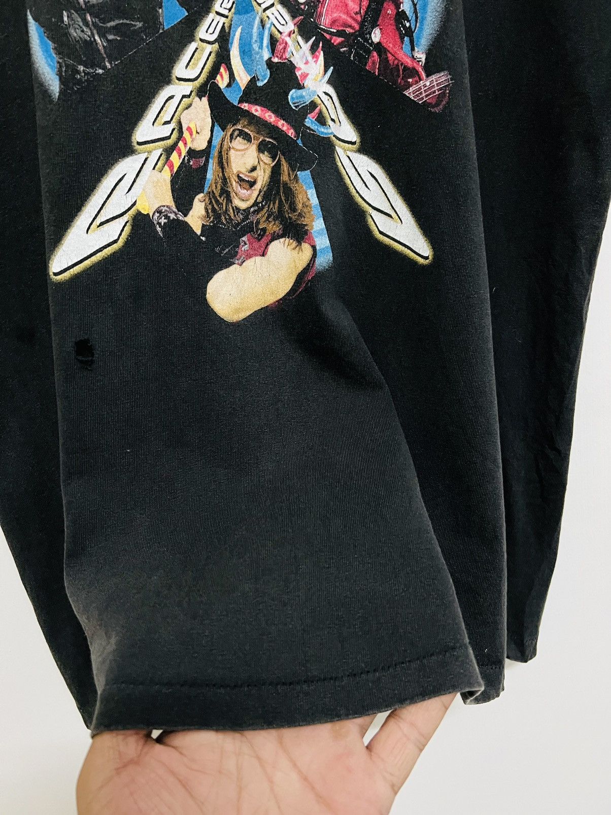 Band Tees × Vintage Vintage THRASHED Heavy Metal Racer X Superheroes Album Tee Size US L / EU 52-54 / 3 - 8 Thumbnail