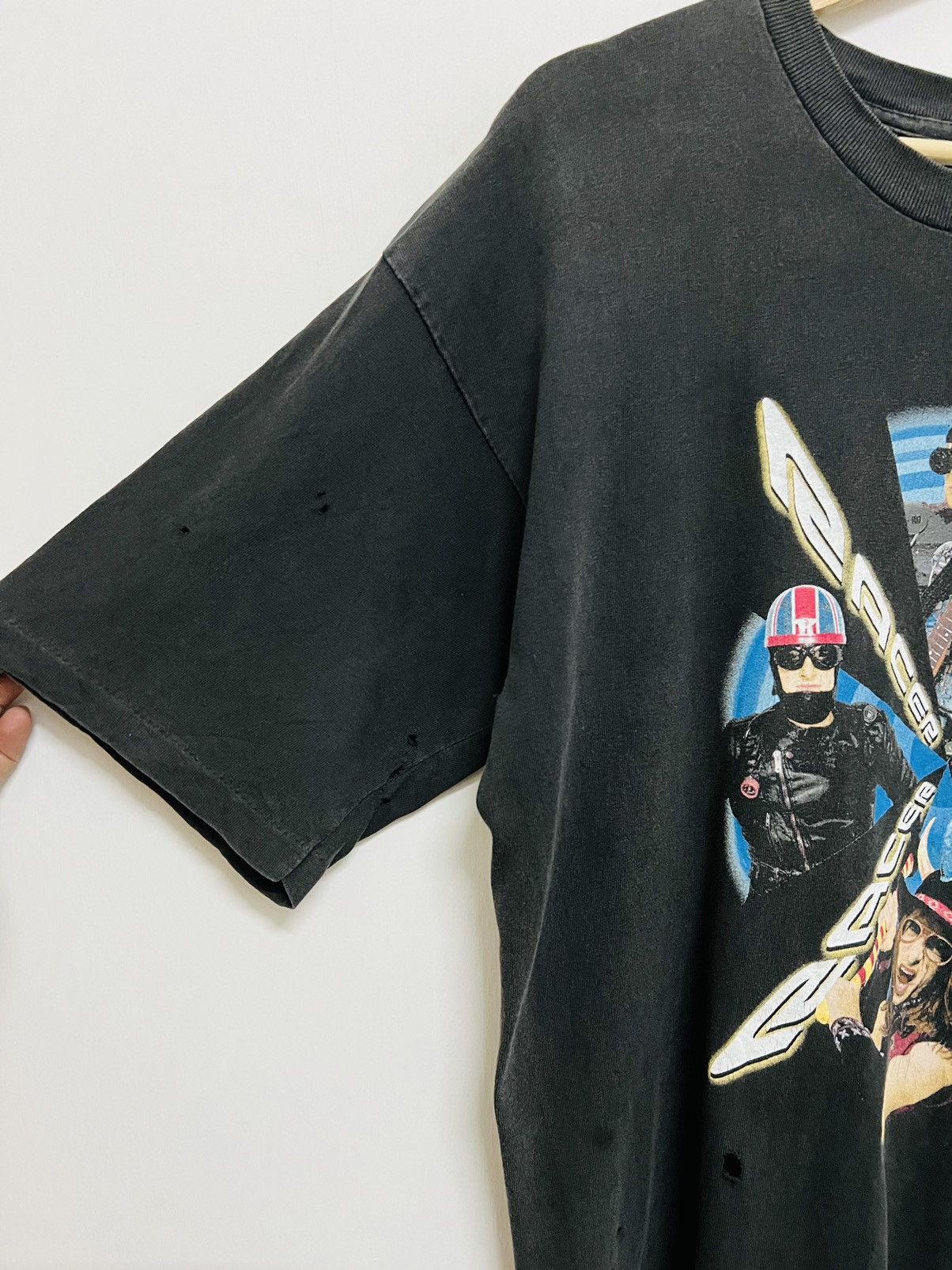 Band Tees × Vintage Vintage THRASHED Heavy Metal Racer X Superheroes Album Tee Size US L / EU 52-54 / 3 - 3 Thumbnail