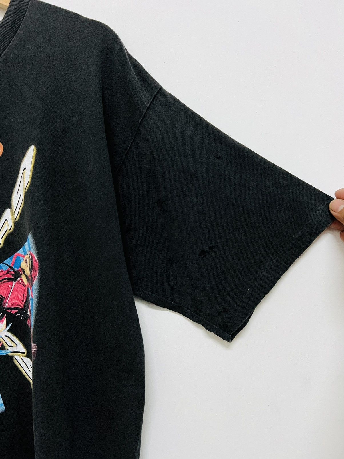 Band Tees × Vintage Vintage THRASHED Heavy Metal Racer X Superheroes Album Tee Size US L / EU 52-54 / 3 - 6 Thumbnail