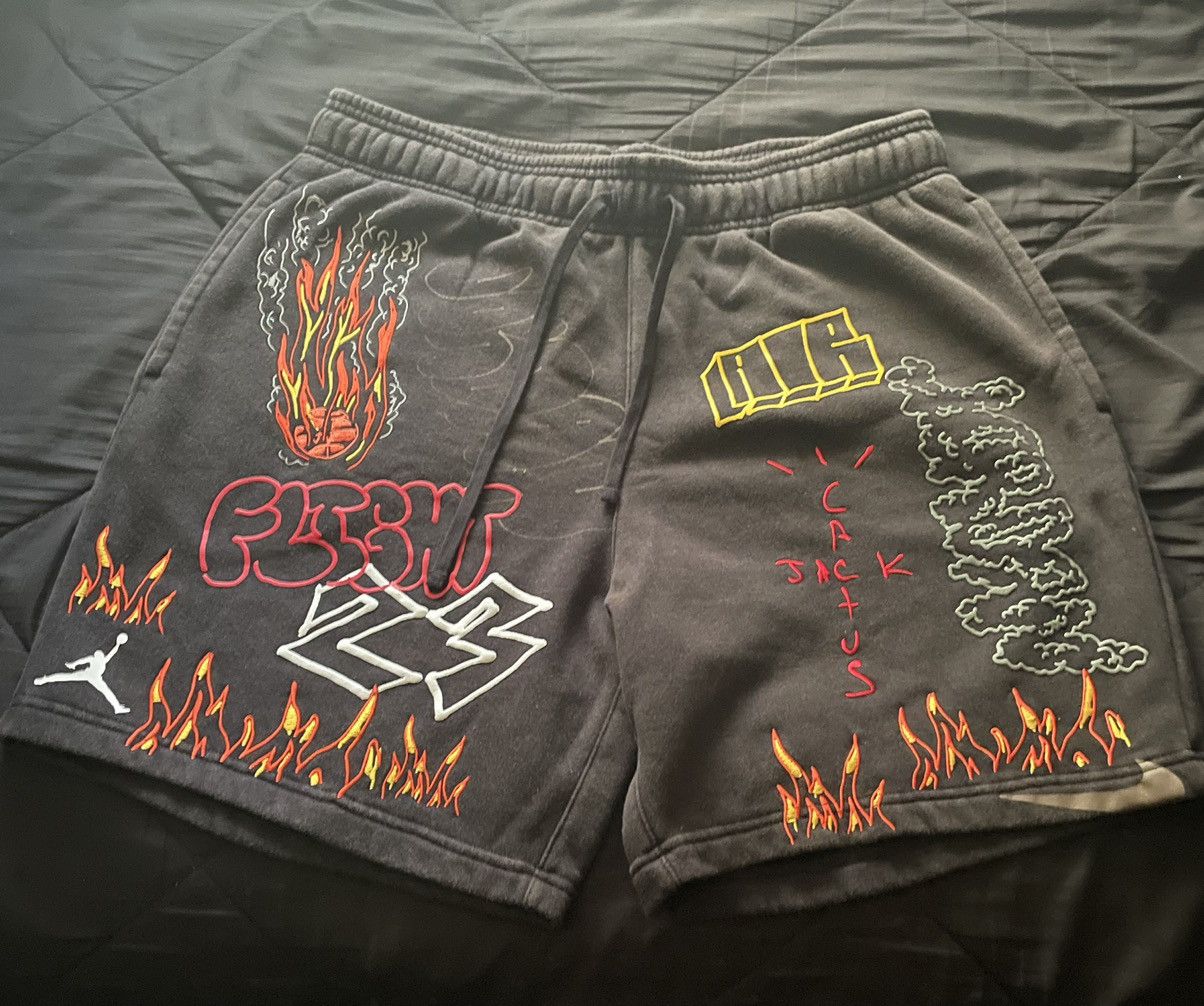 Travis Scott L Travis Scott x Jordan MJ Fleece Shorts NEW UNUSED | Grailed