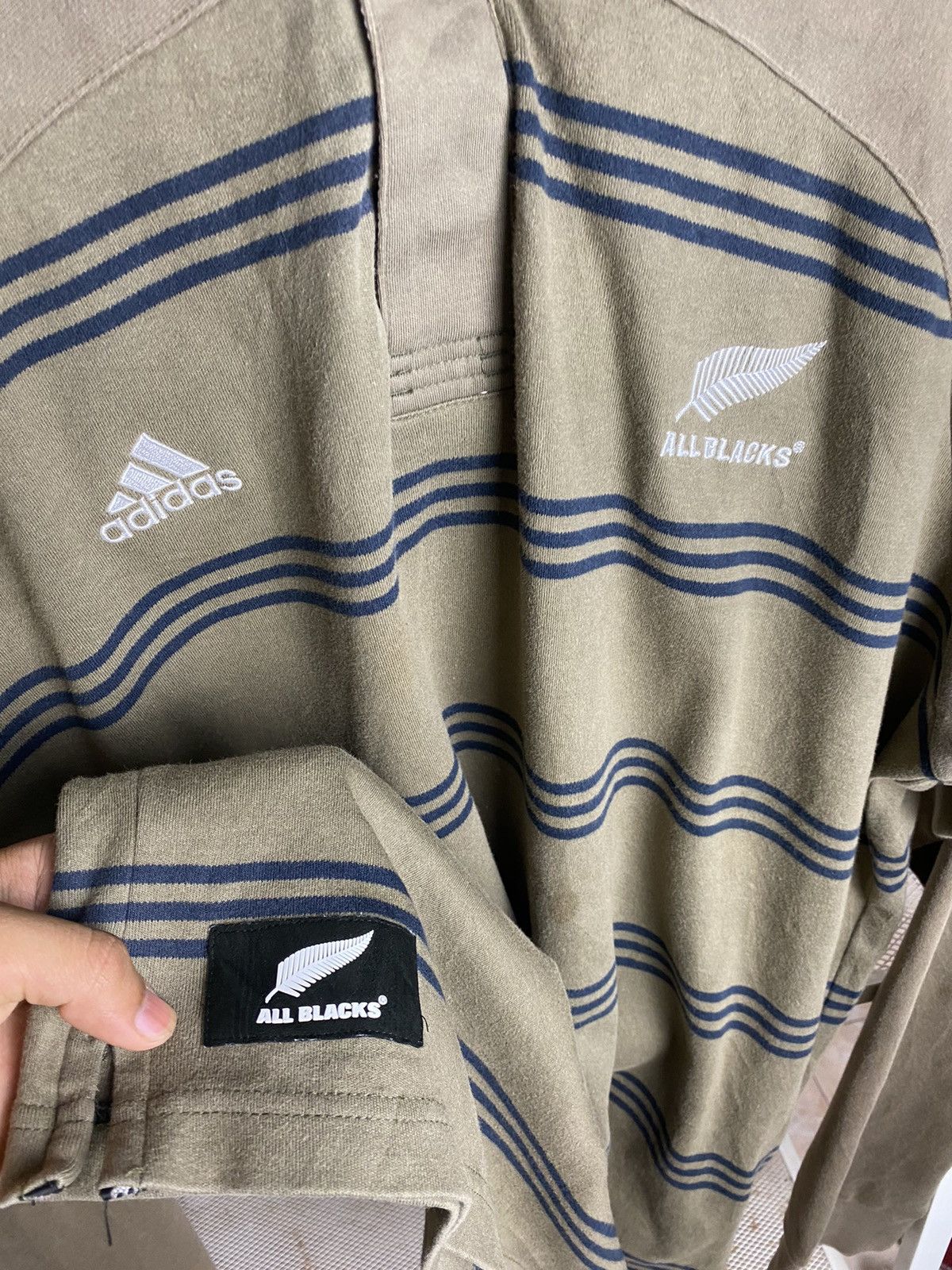 Adidas Adidas All Black Stripe Rugby Shirt Polos Size US XXL / EU 58 / 5 - 9 Thumbnail