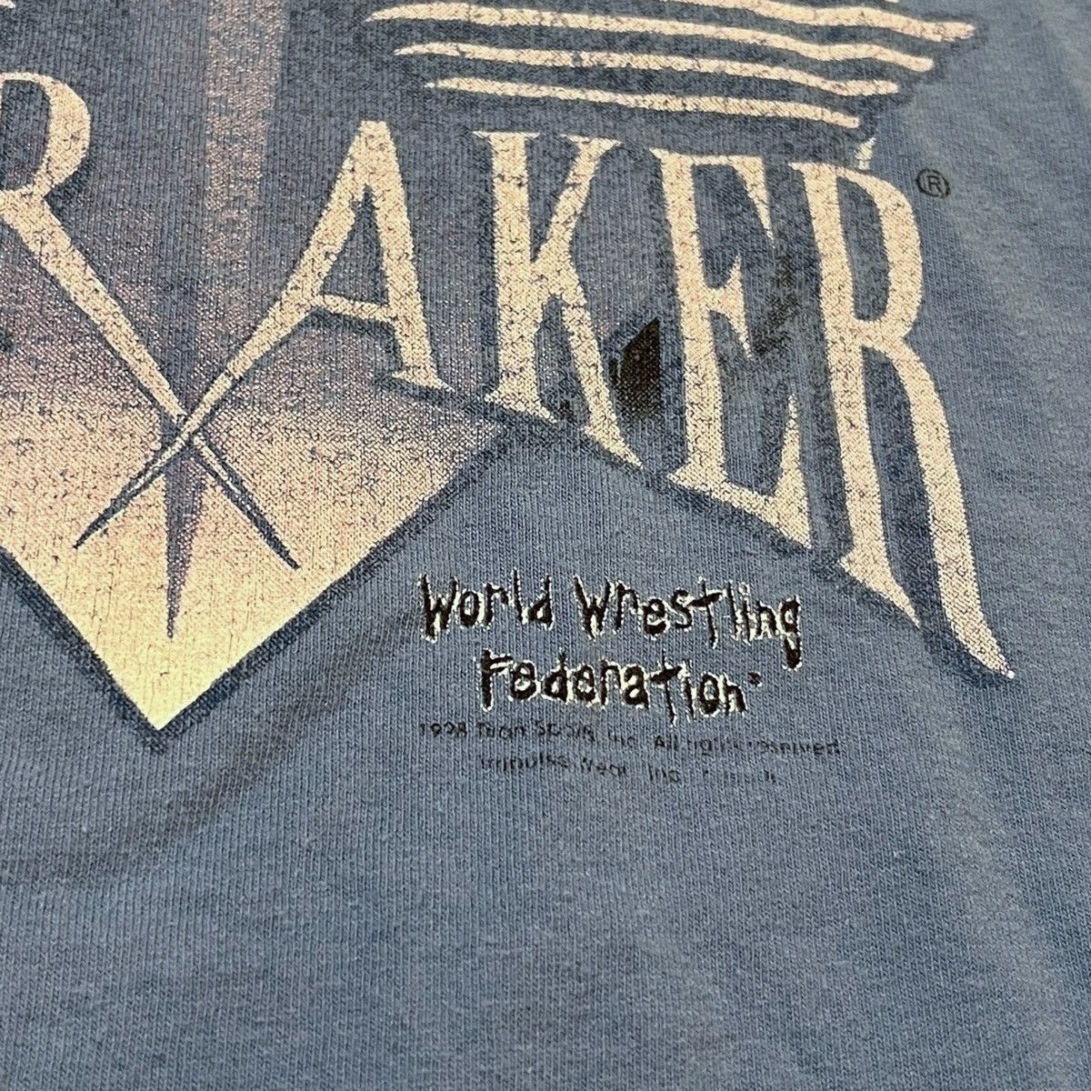 Vintage 1998 WWF The Undertaker Tee Baby Blue Size US M / EU 48-50 / 2 - 3 Thumbnail
