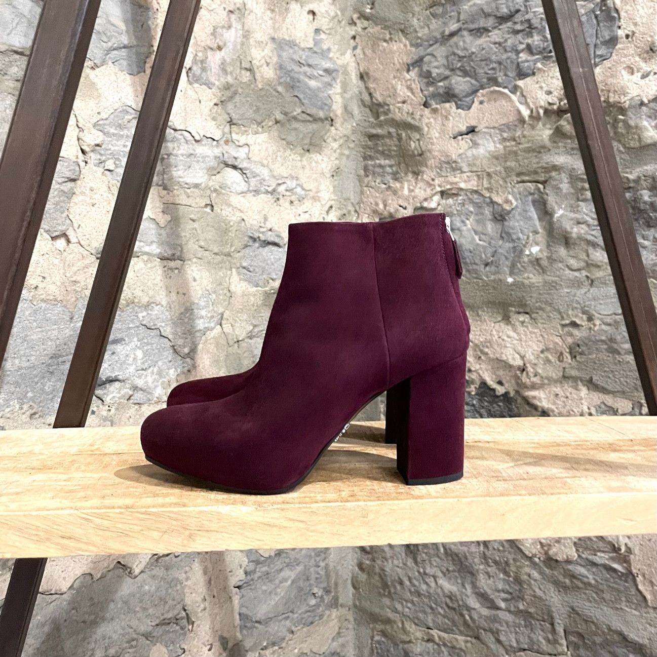 Prada Prada Burgundy Suede Heeled Booties Size US 6.5 / IT 36.5 - 5 Thumbnail