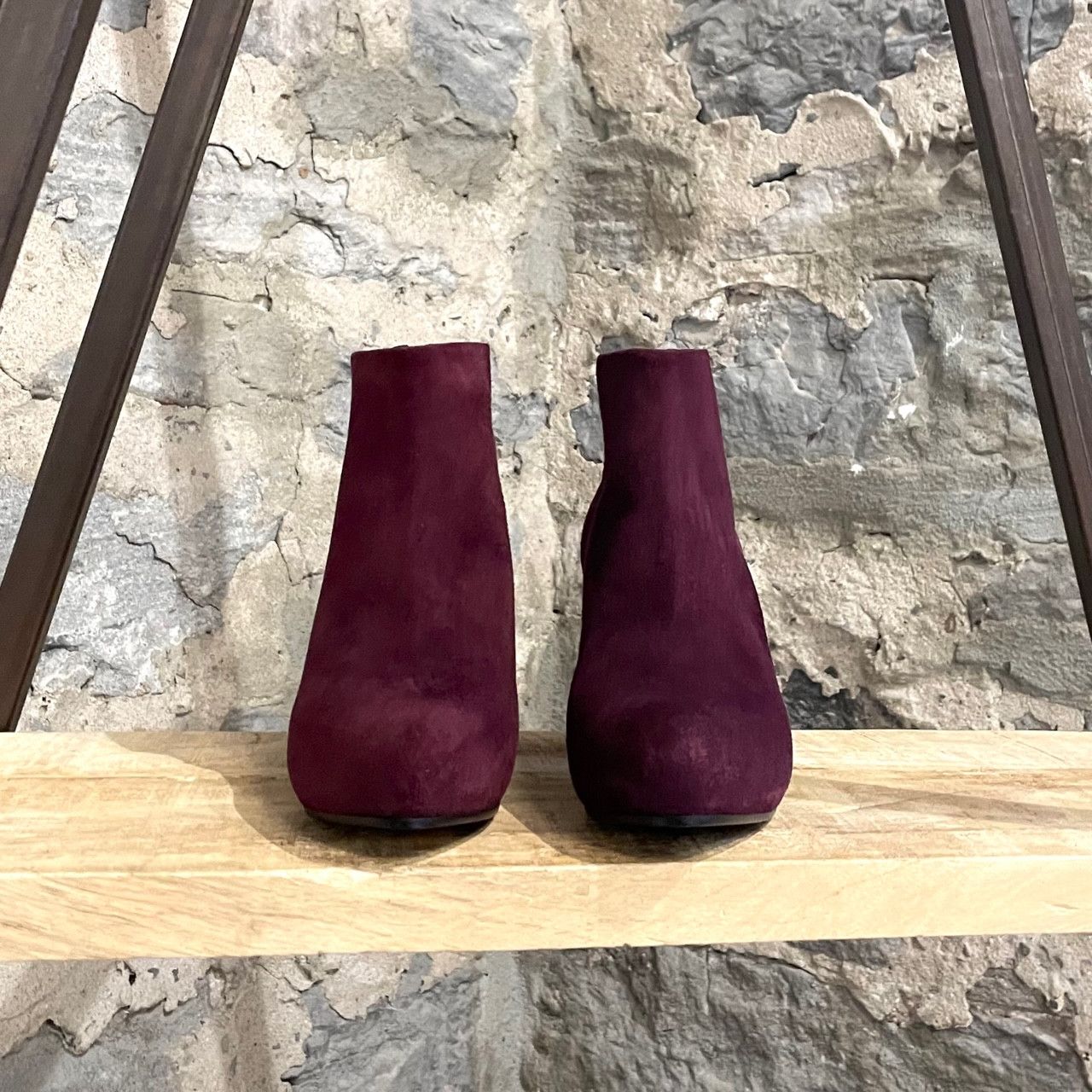 Prada Prada Burgundy Suede Heeled Booties Size US 6.5 / IT 36.5 - 3 Thumbnail