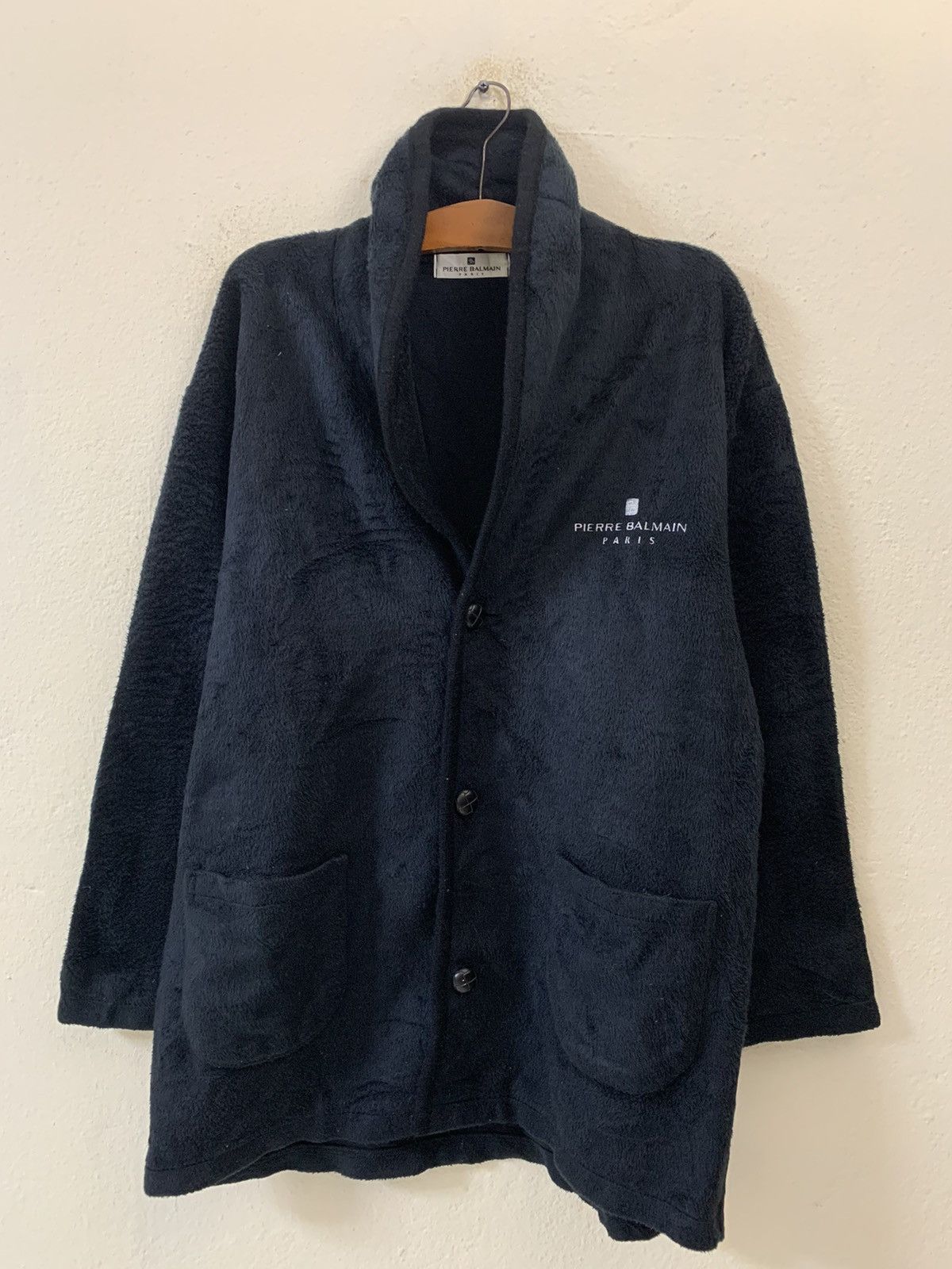 Pierre Balmain Pierre Balmain Fleece Black Jacket Size US L / EU 52-54 / 3 - 1 Thumbnail