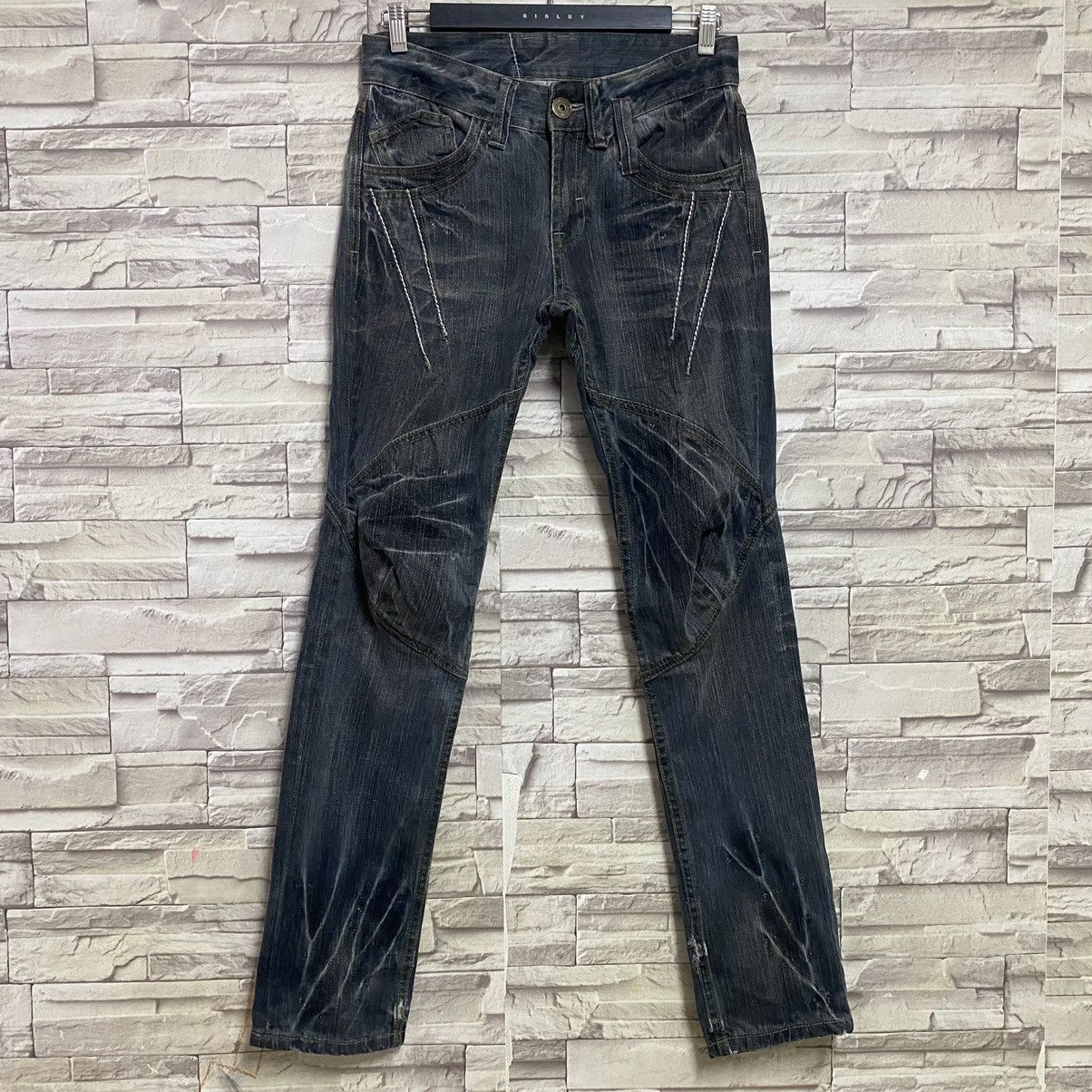 Japanese Brand RATTLETRAP Clawmark Denim Biker Jeans Size US 29 - 3 Thumbnail