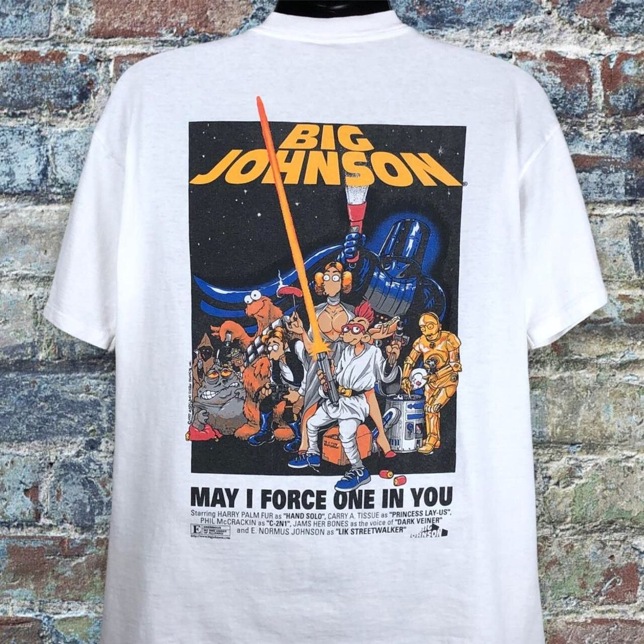 Vintage Vintage 90s Big Johnson Star Wars Sex Comedy Movie T-Shirt | Grailed