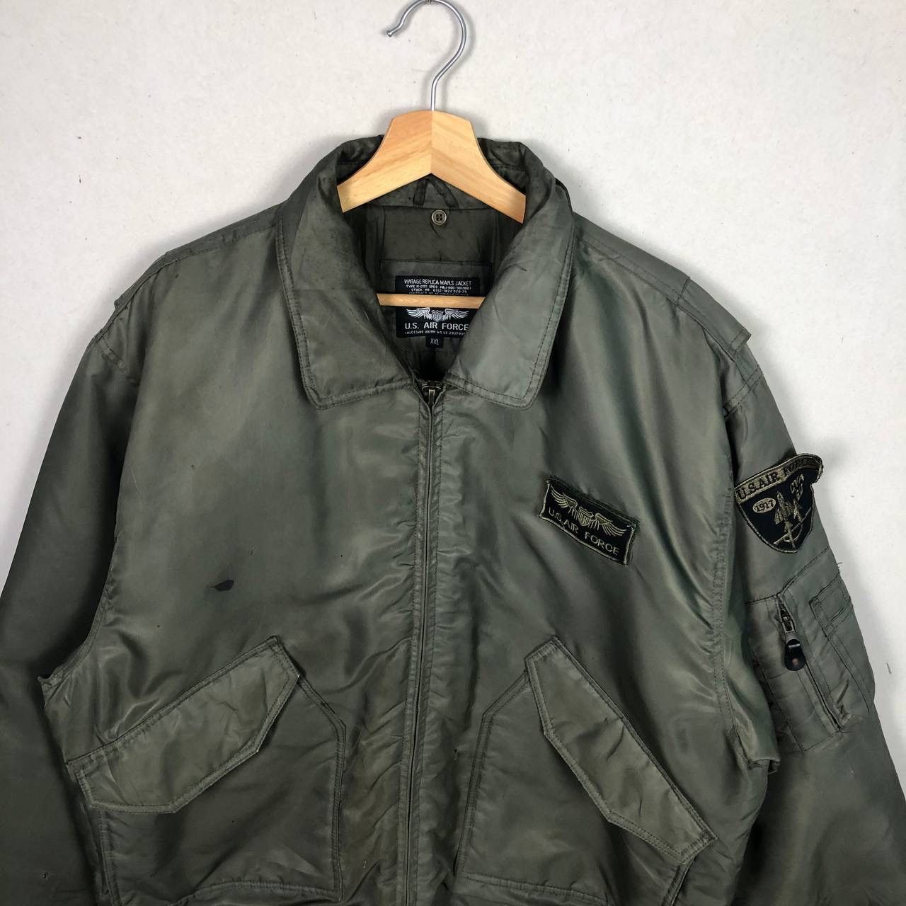 Vintage Vintage U.S Air Force Bomber Flight Jacket Army Green Size US XXL / EU 58 / 5 - 3 Thumbnail