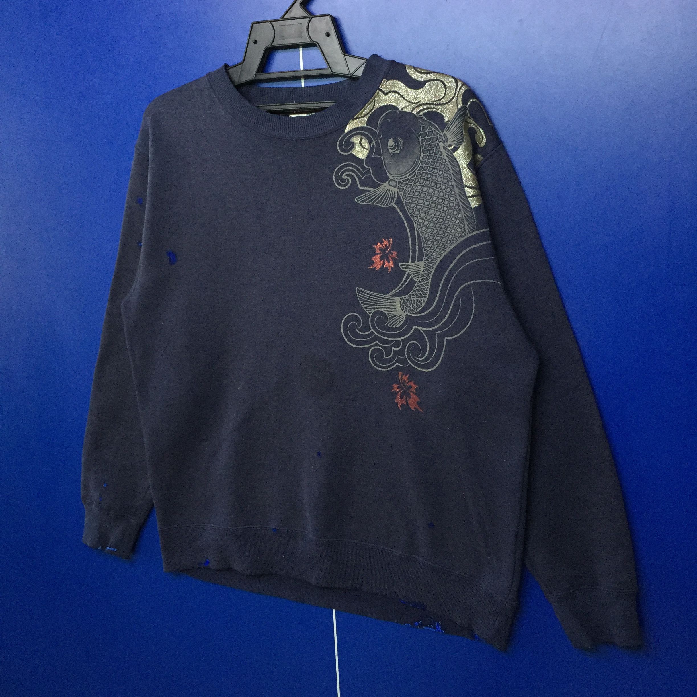 Japanese Brand × Vintage Vintage Strange Heaven Sukajan Koi Fish Crewneck Sweatshirt Size US M / EU 48-50 / 2 - 2 Thumbnail