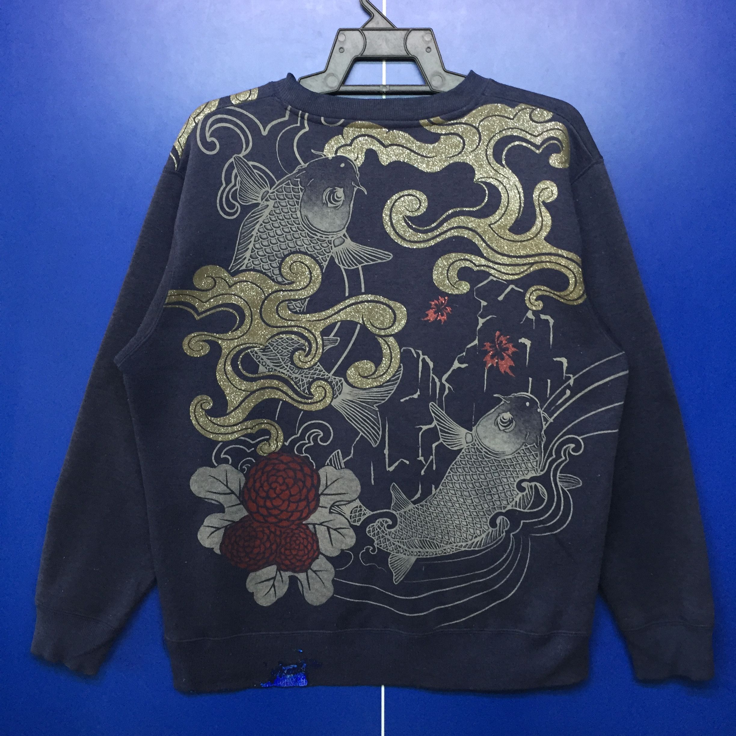 Japanese Brand × Vintage Vintage Strange Heaven Sukajan Koi Fish Crewneck Sweatshirt Size US M / EU 48-50 / 2 - 6 Thumbnail