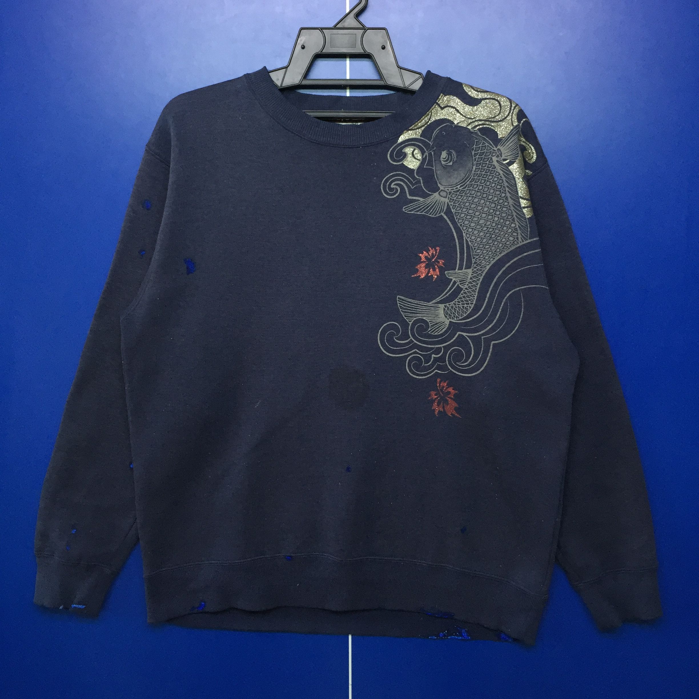 Japanese Brand × Vintage Vintage Strange Heaven Sukajan Koi Fish Crewneck Sweatshirt Size US M / EU 48-50 / 2 - 1 Thumbnail