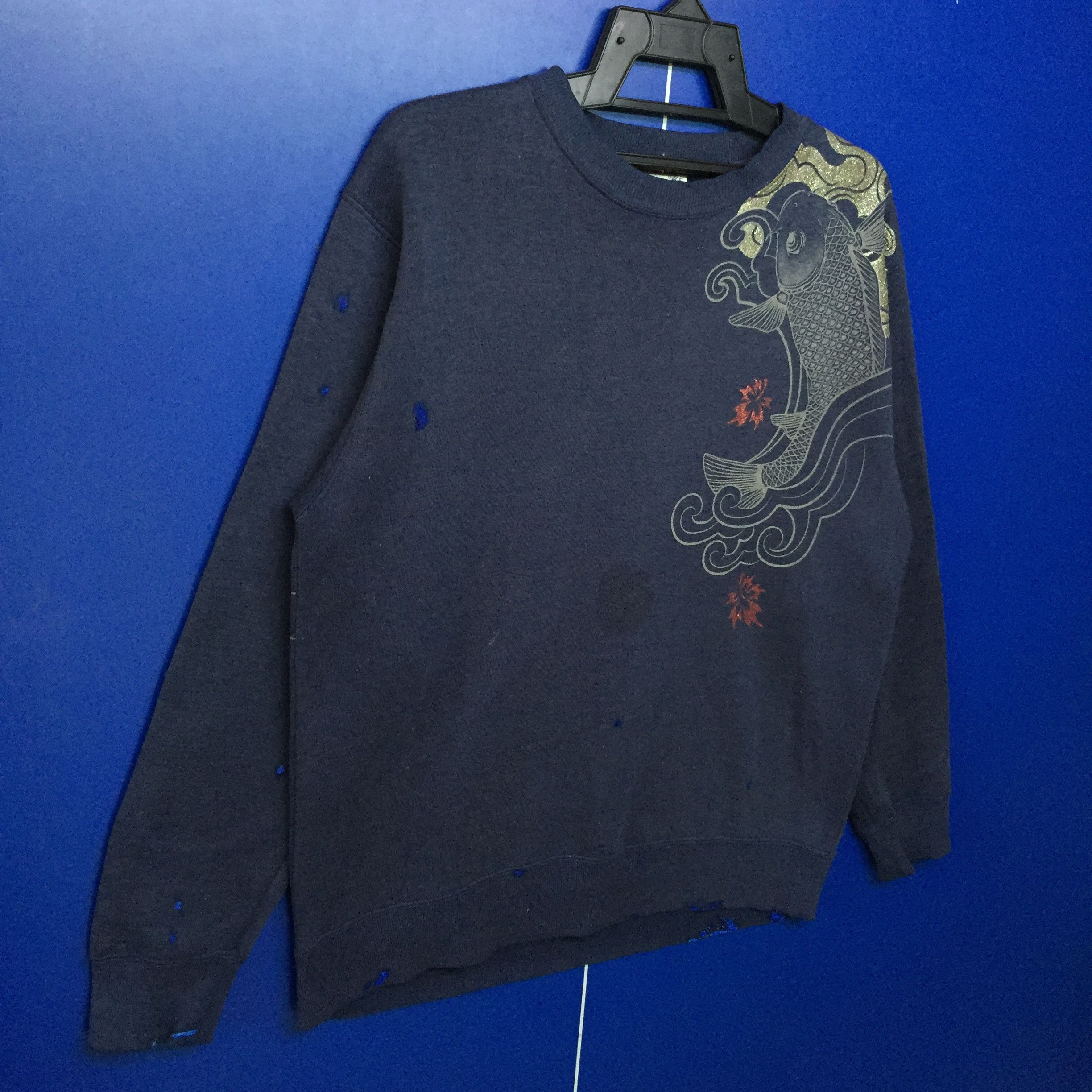 Japanese Brand × Vintage Vintage Strange Heaven Sukajan Koi Fish Crewneck Sweatshirt Size US M / EU 48-50 / 2 - 3 Thumbnail