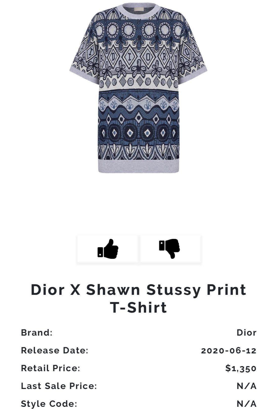 Dior Dior X Shawn Stussy Print T-Shirt | Grailed