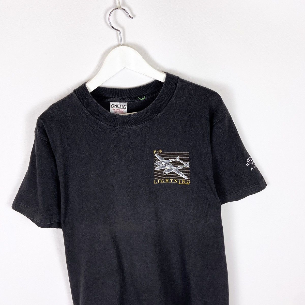 Blackbird Vintage 90s Faded Blackbird US Air Force P-38 Lightning Tee Size US L / EU 52-54 / 3 - 4 Thumbnail