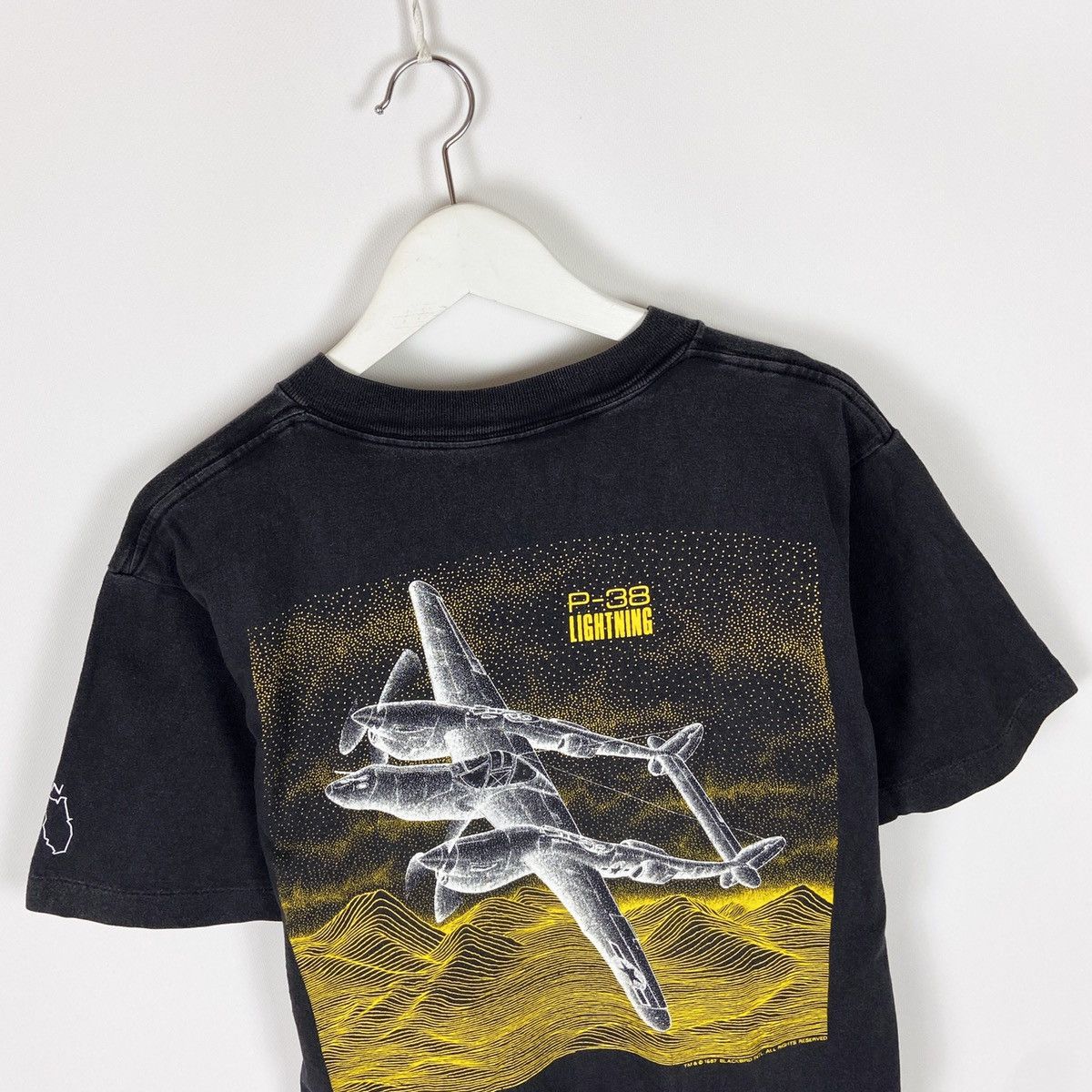 Blackbird Vintage 90s Faded Blackbird US Air Force P-38 Lightning Tee Size US L / EU 52-54 / 3 - 3 Thumbnail