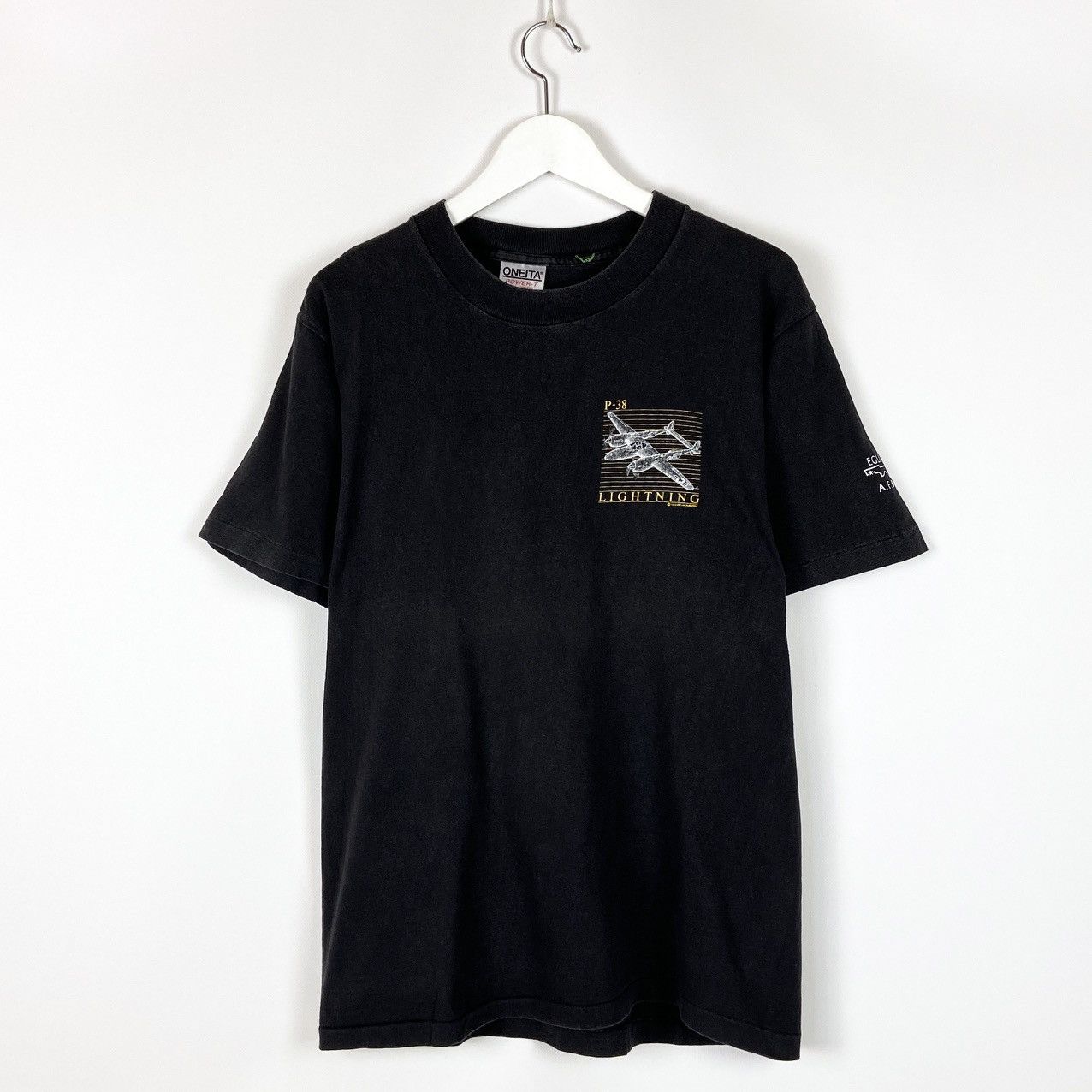 Blackbird Vintage 90s Faded Blackbird US Air Force P-38 Lightning Tee Size US L / EU 52-54 / 3 - 2 Thumbnail