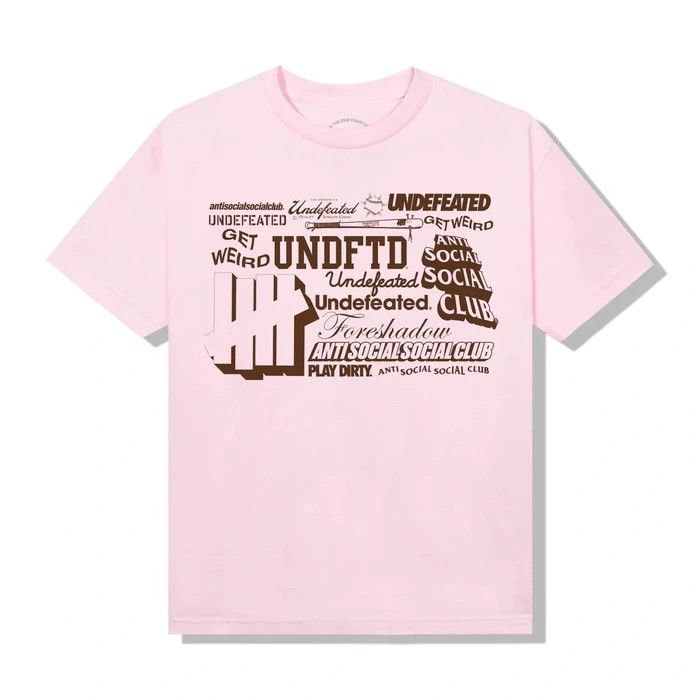 Anti social social club x Undefeated origin story pink tee