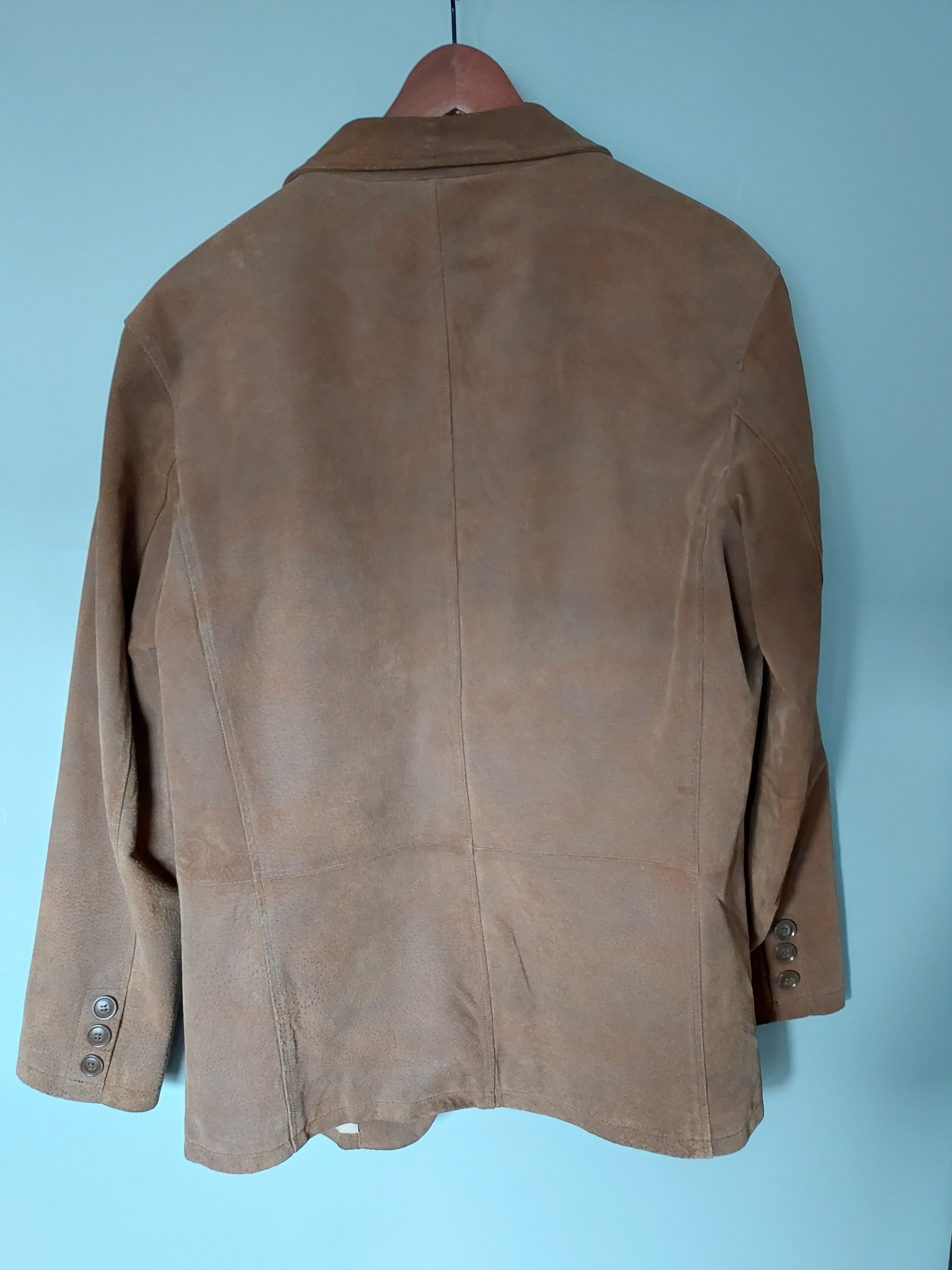 Leather Patino by Auluna leather brown nubuck blazer for men size 54 Size 54R - 9 Thumbnail