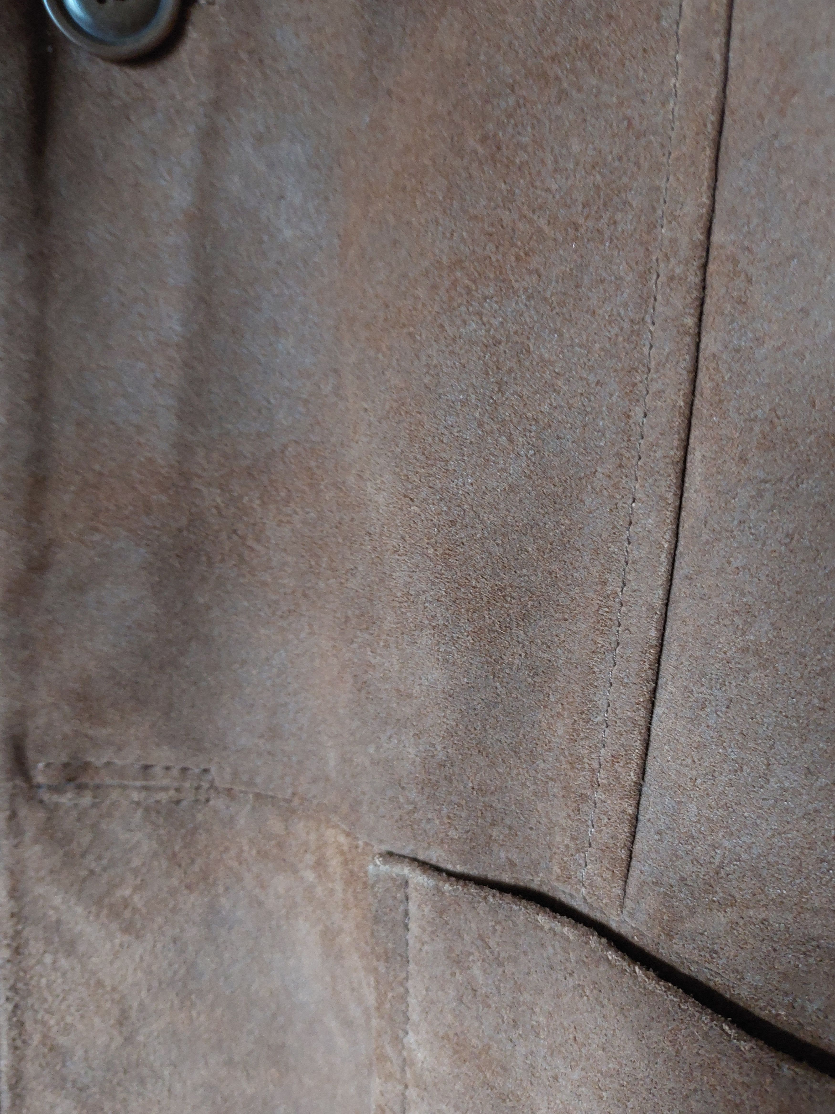 Leather Patino by Auluna leather brown nubuck blazer for men size 54 Size 54R - 3 Thumbnail