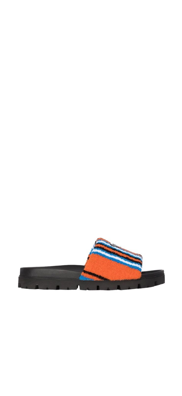 Prada Multicoloured Striped Logo Sliders