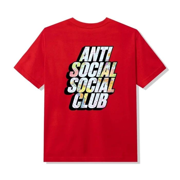 Anti social social club Drop a pin red tee
