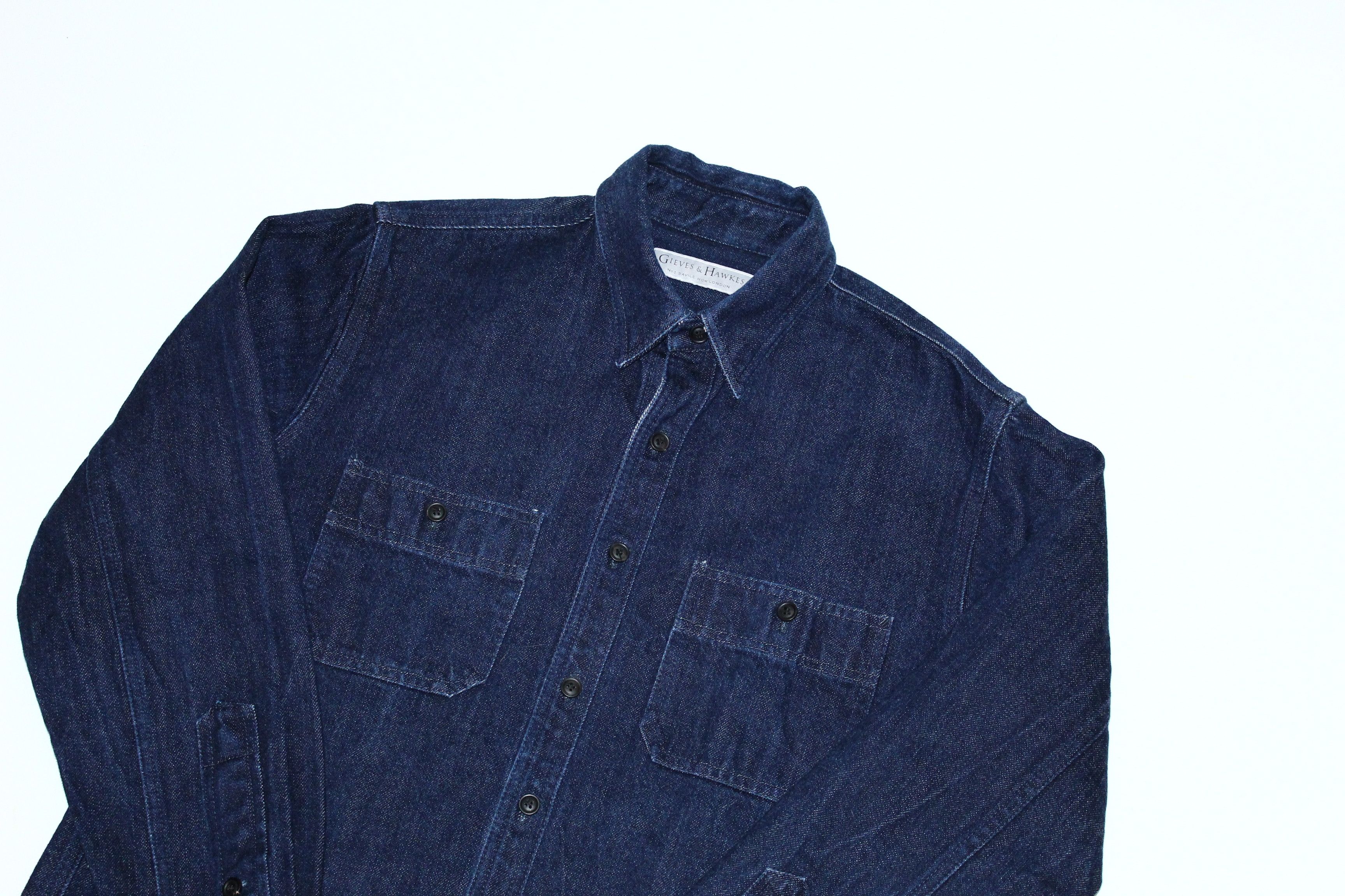 Gieves & Hawkes Gieves & Hawkes №1 Savile Row 12oz Selvedge Denim Shirt Size US M / EU 48-50 / 2 - 3 Thumbnail