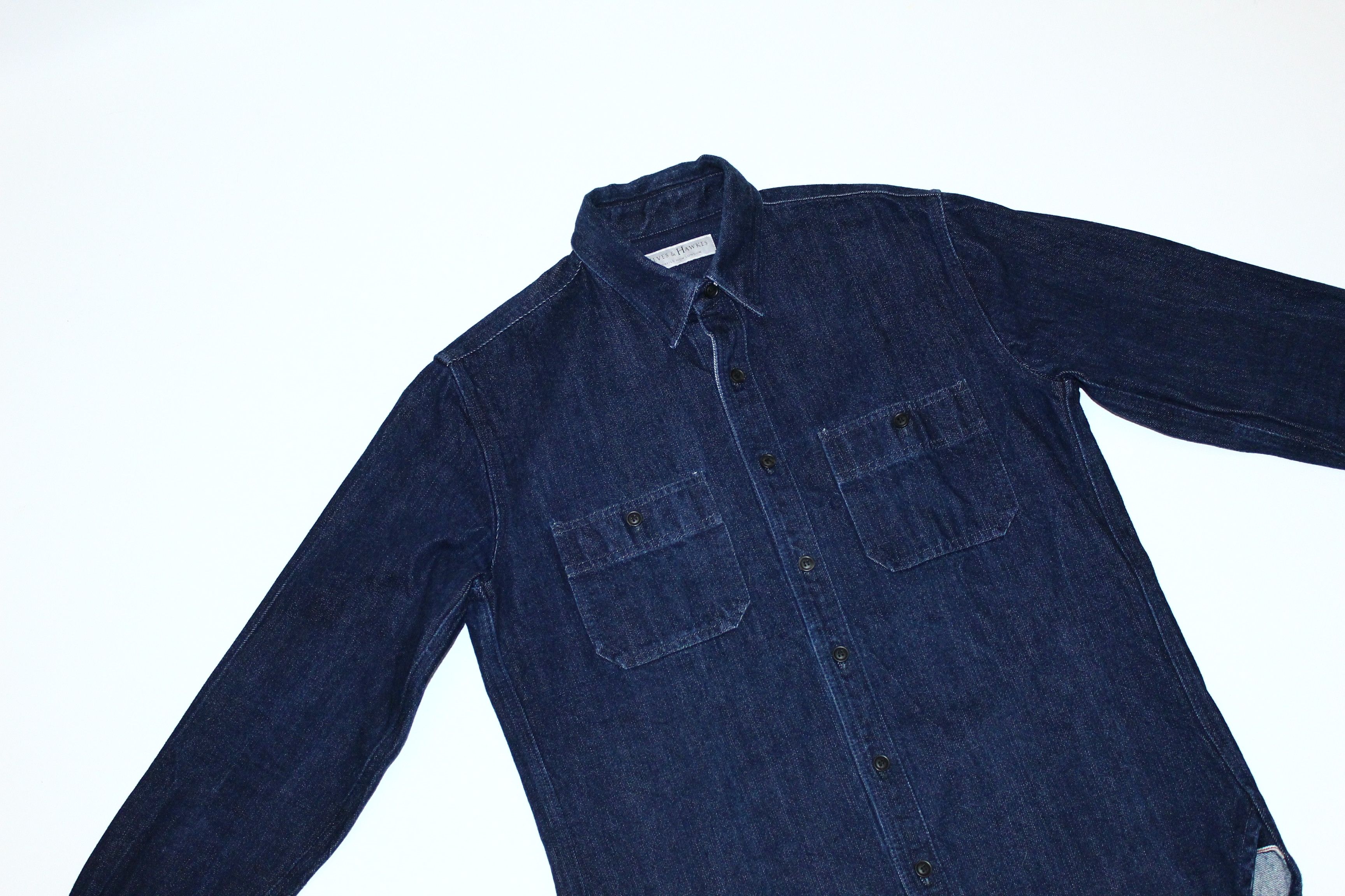 Gieves & Hawkes Gieves & Hawkes №1 Savile Row 12oz Selvedge Denim Shirt Size US M / EU 48-50 / 2 - 2 Thumbnail