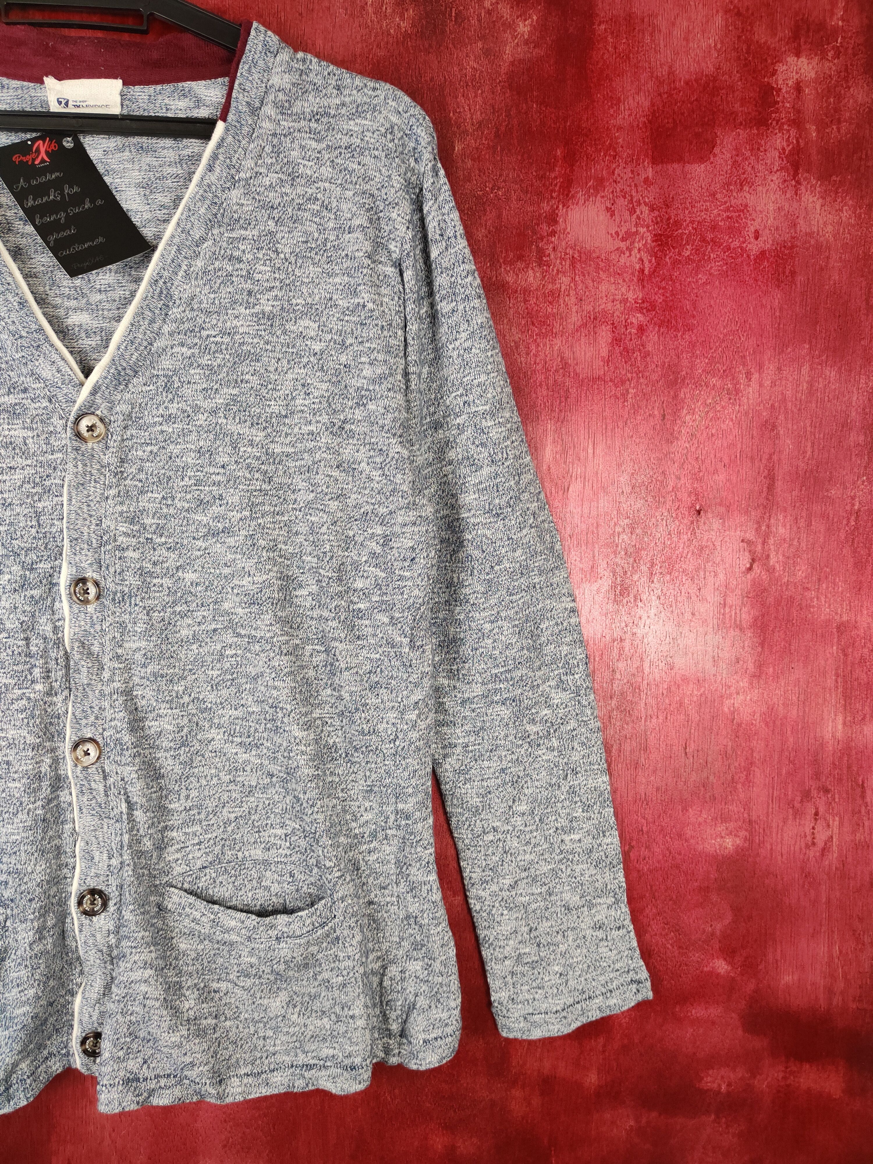 Japanese Brand × Vintage Takeo Kikuchi japan TK Mixpiece Gray Cardigan #5192 Size US M / EU 48-50 / 2 - 6 Thumbnail