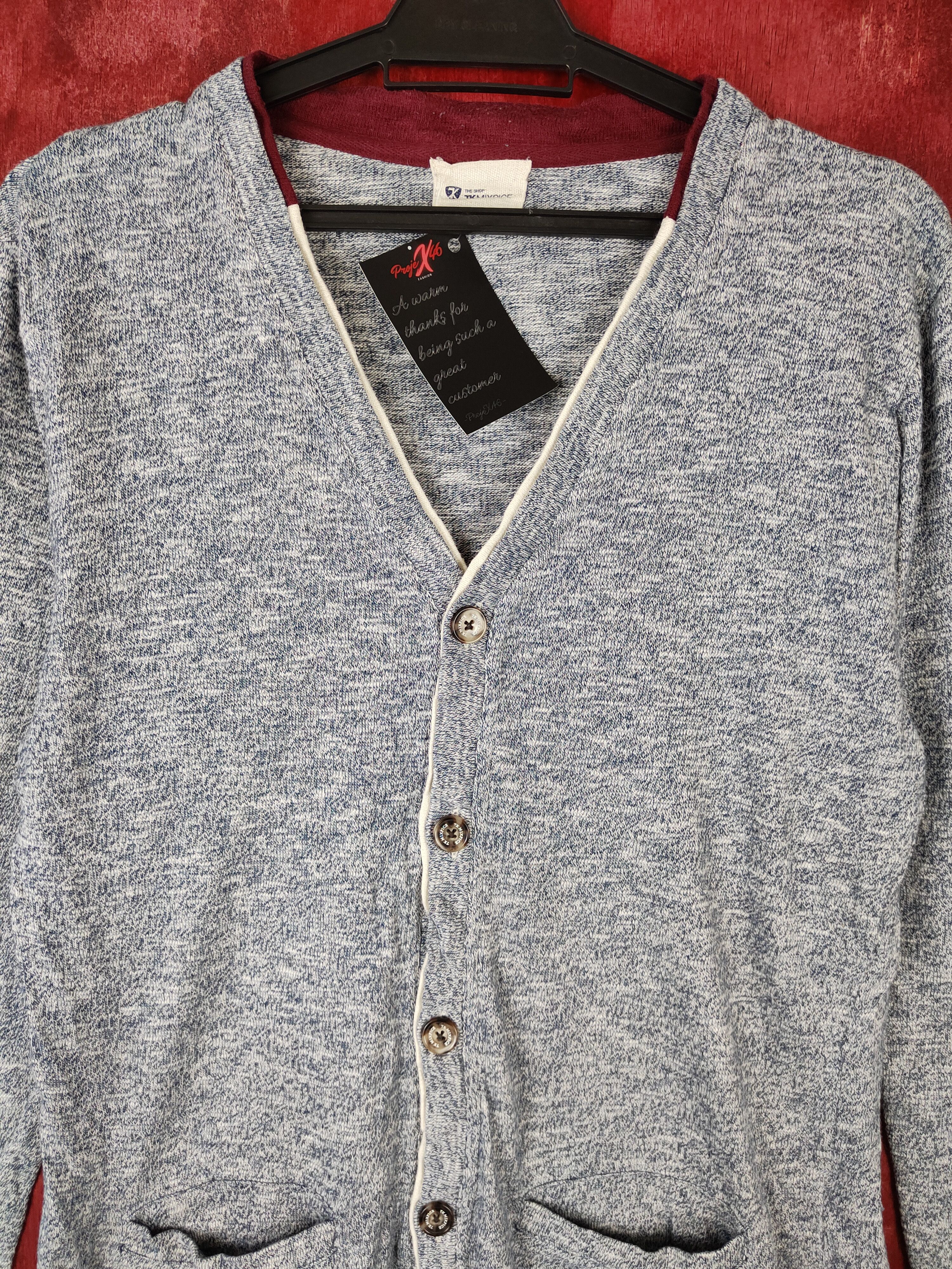 Japanese Brand × Vintage Takeo Kikuchi japan TK Mixpiece Gray Cardigan #5192 Size US M / EU 48-50 / 2 - 2 Thumbnail