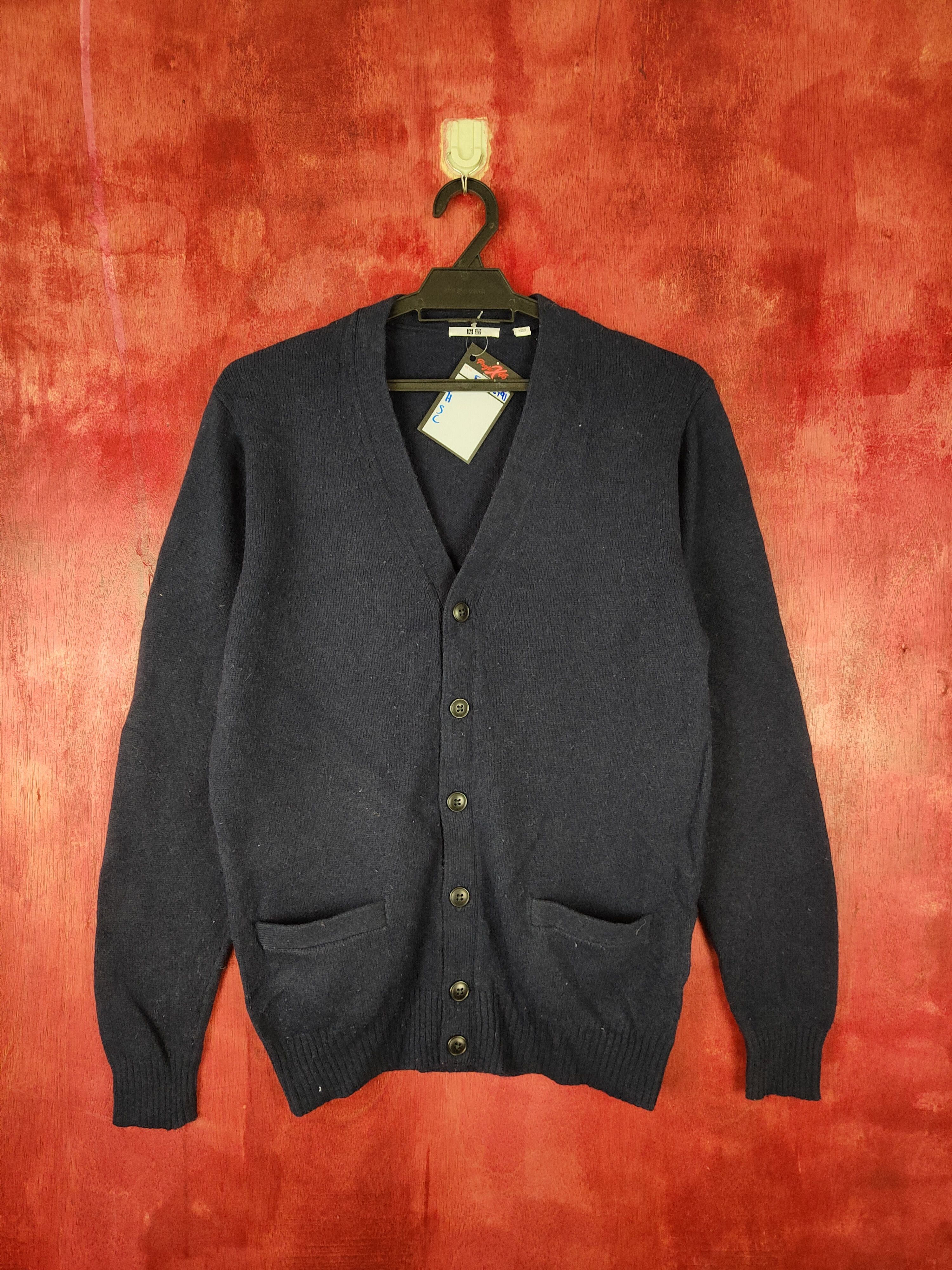 image of Uniqlo Dark Blue Cardigan Knitwear Japan 5191, Men's (Size Medium)