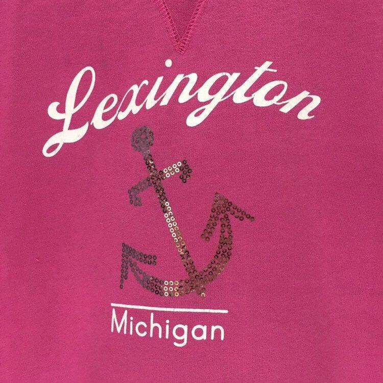 Lexington Michigan Crewneck Sweatshirt Big Logo Spell Out
