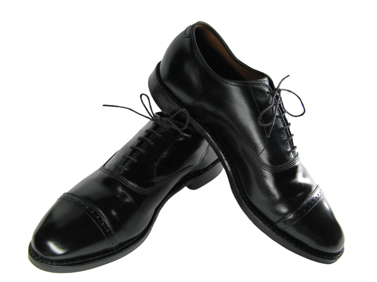 Brooks Brothers Free Shipping Mens Shoes Black Leather Brogue Captoe