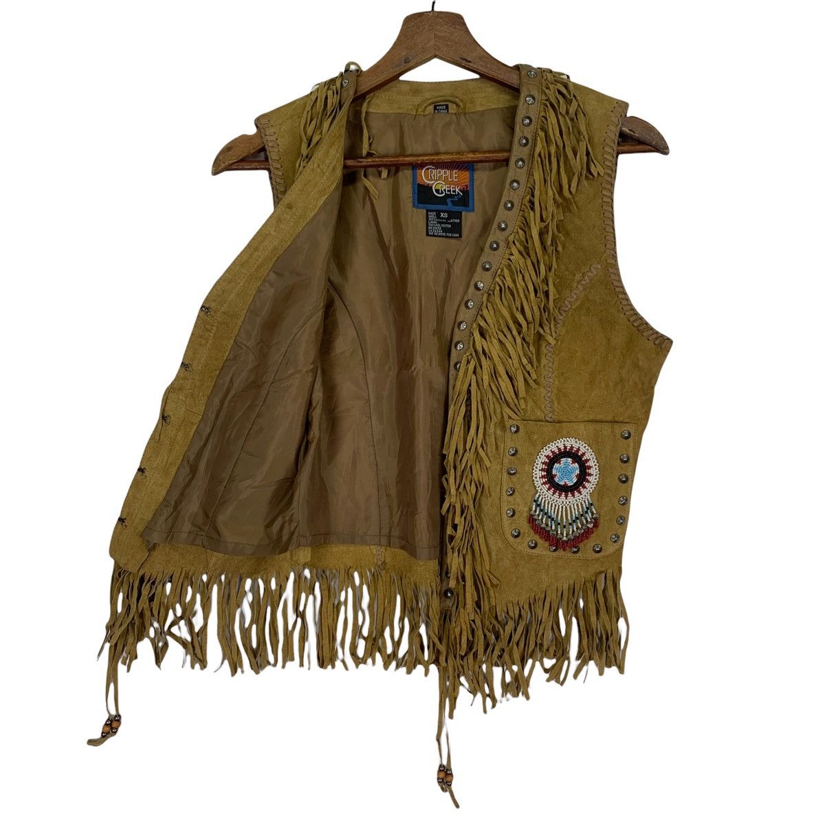 Leather Cripple Creek Native Navajo Leather Vest Jacket Size US XS / EU 42 / 0 - 4 Thumbnail