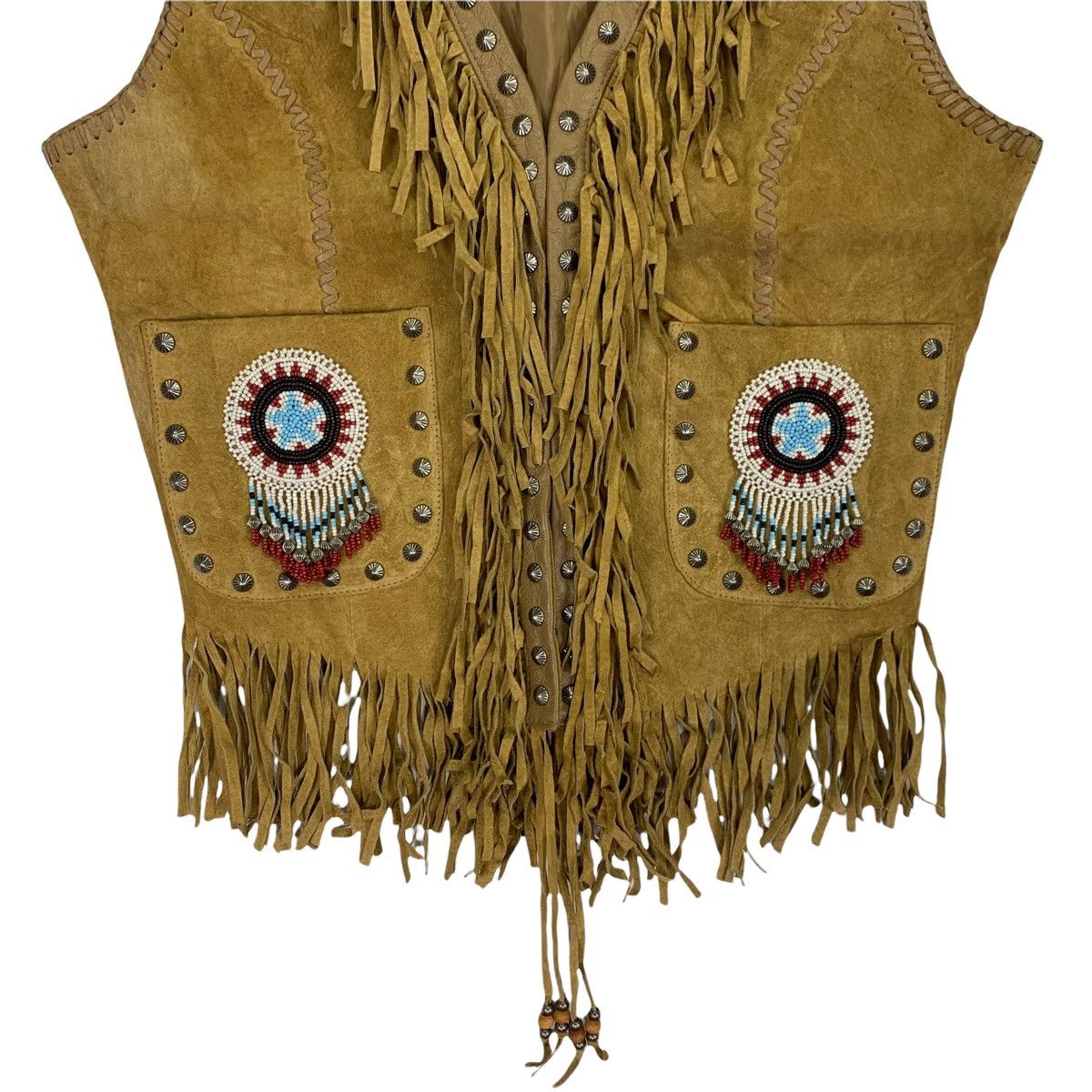 Leather Cripple Creek Native Navajo Leather Vest Jacket Size US XS / EU 42 / 0 - 3 Thumbnail