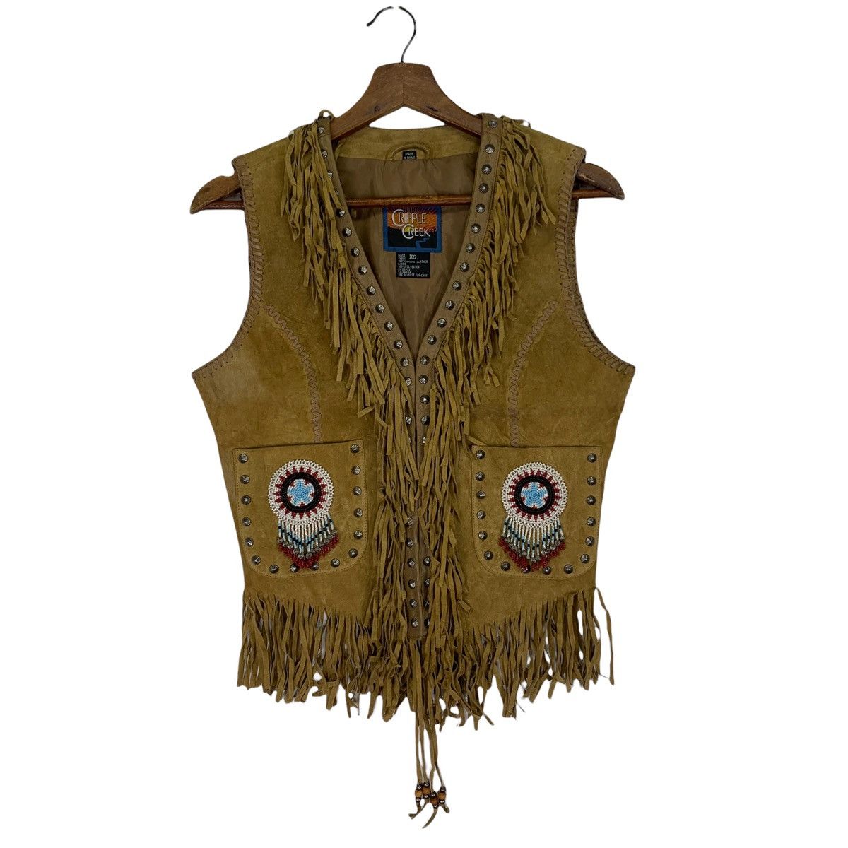 Leather Cripple Creek Native Navajo Leather Vest Jacket Size US XS / EU 42 / 0 - 1 Thumbnail