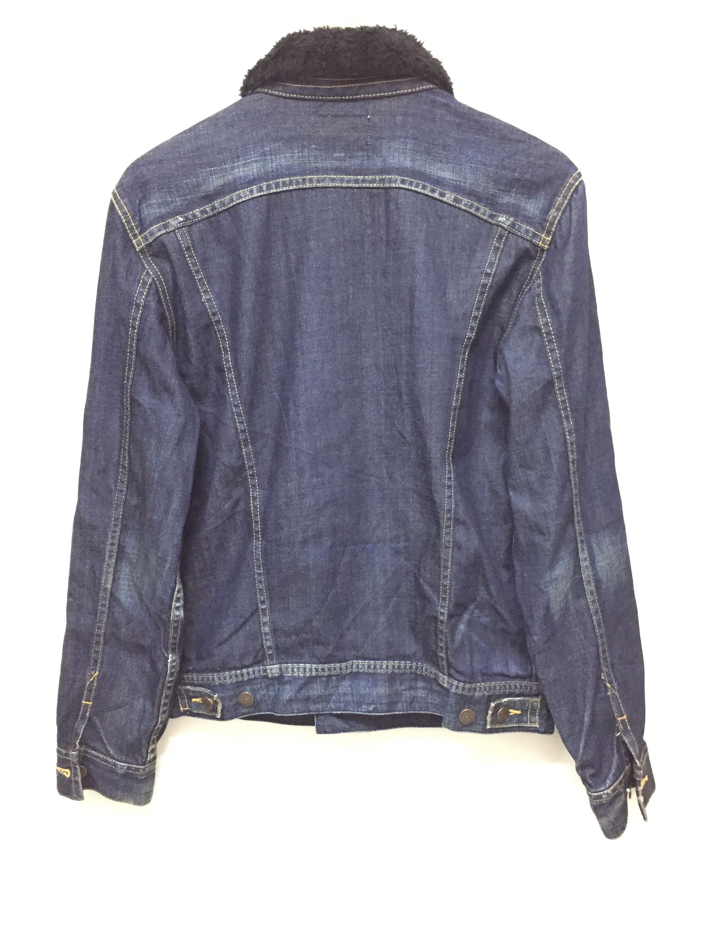 A.P.C. Blue Label Light Zipper fur collar wash denim jacket Size US M / EU 48-50 / 2 - 8 Thumbnail