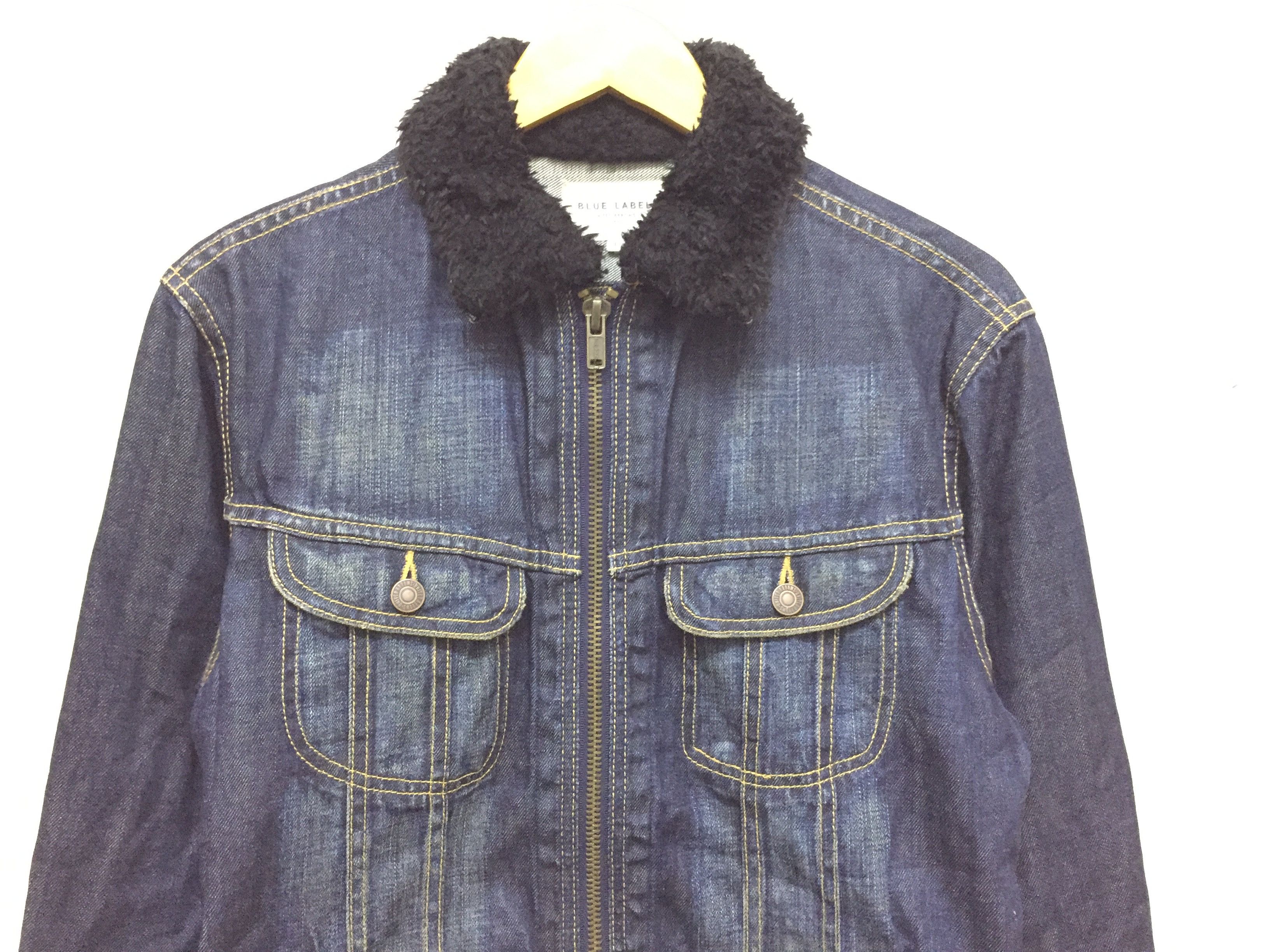A.P.C. Blue Label Light Zipper fur collar wash denim jacket Size US M / EU 48-50 / 2 - 2 Thumbnail