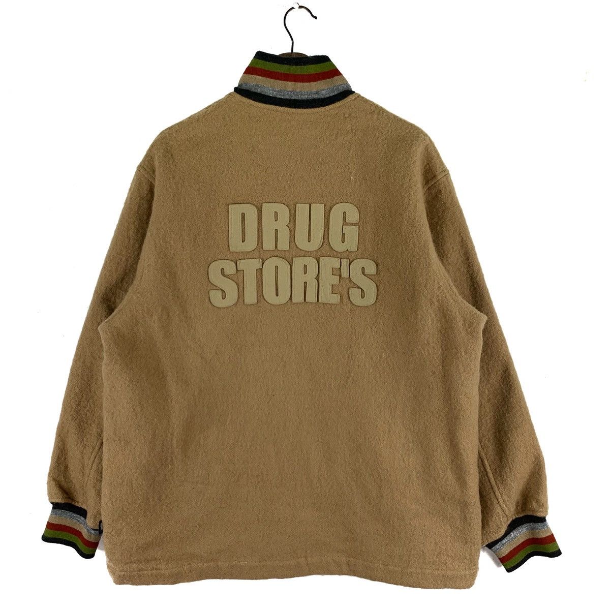 Japanese Brand Drugs Store Rare Wool Spellout Zipper Jacket Size US L / EU 52-54 / 3 - 1 Thumbnail