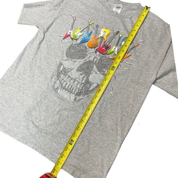 Delta Y2K Gray Tattoo Style Skull Colorful Guitars Graphic Tee Size US L / EU 52-54 / 3 - 7 Preview