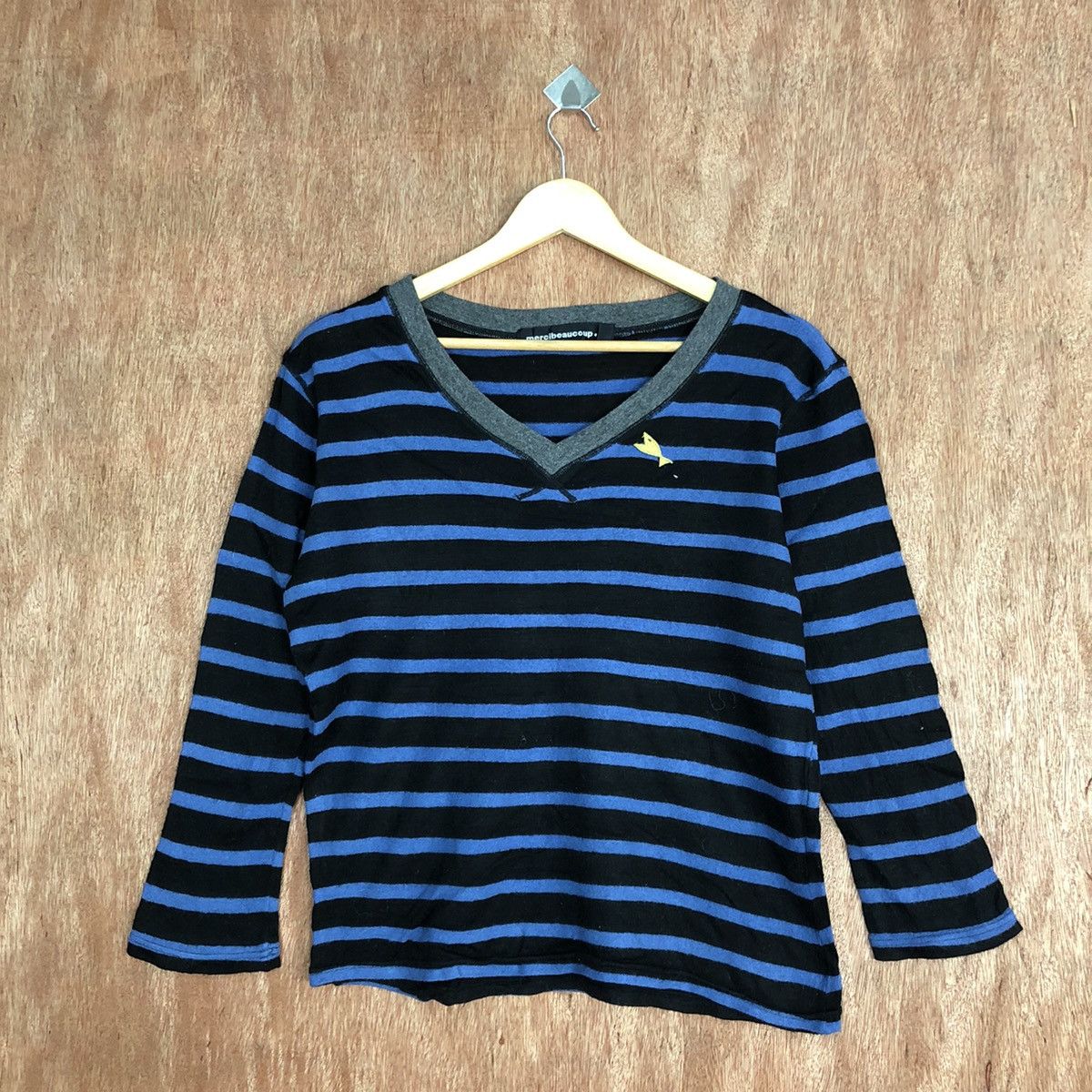 mercibeaucoup Mercibeaucoup Stripe Blue black Knitwear #H145 Size M / US 6-8 / IT 42-44 - 3 Thumbnail
