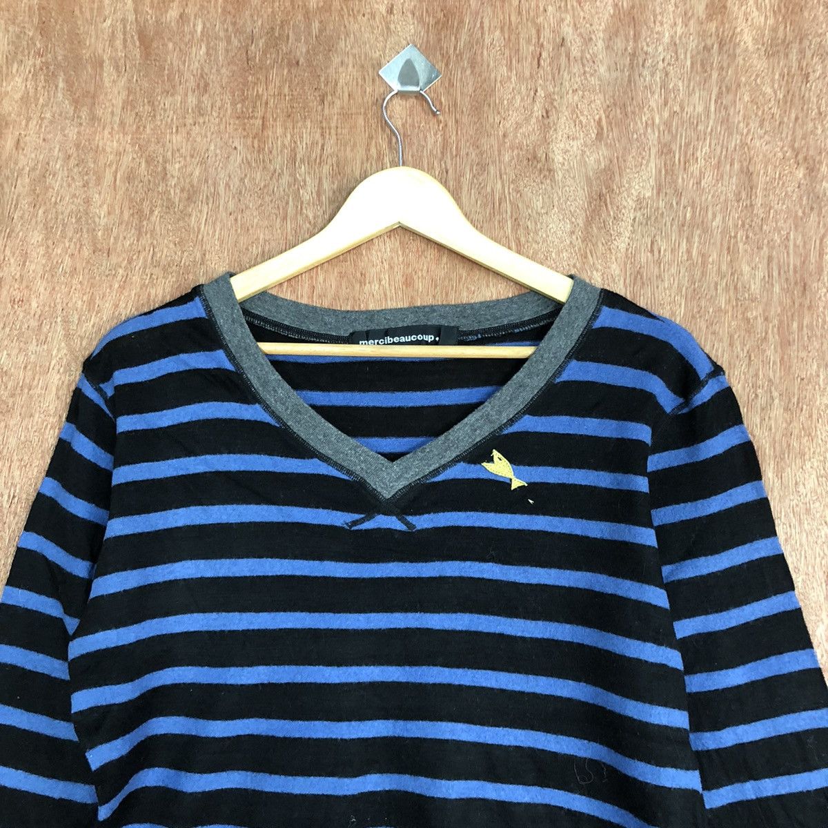 mercibeaucoup Mercibeaucoup Stripe Blue black Knitwear #H145 Size M / US 6-8 / IT 42-44 - 2 Thumbnail