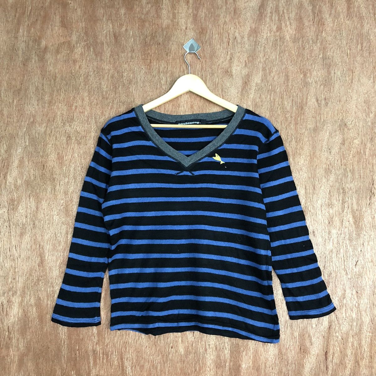 mercibeaucoup Mercibeaucoup Stripe Blue black Knitwear #H145 Size M / US 6-8 / IT 42-44 - 1 Thumbnail