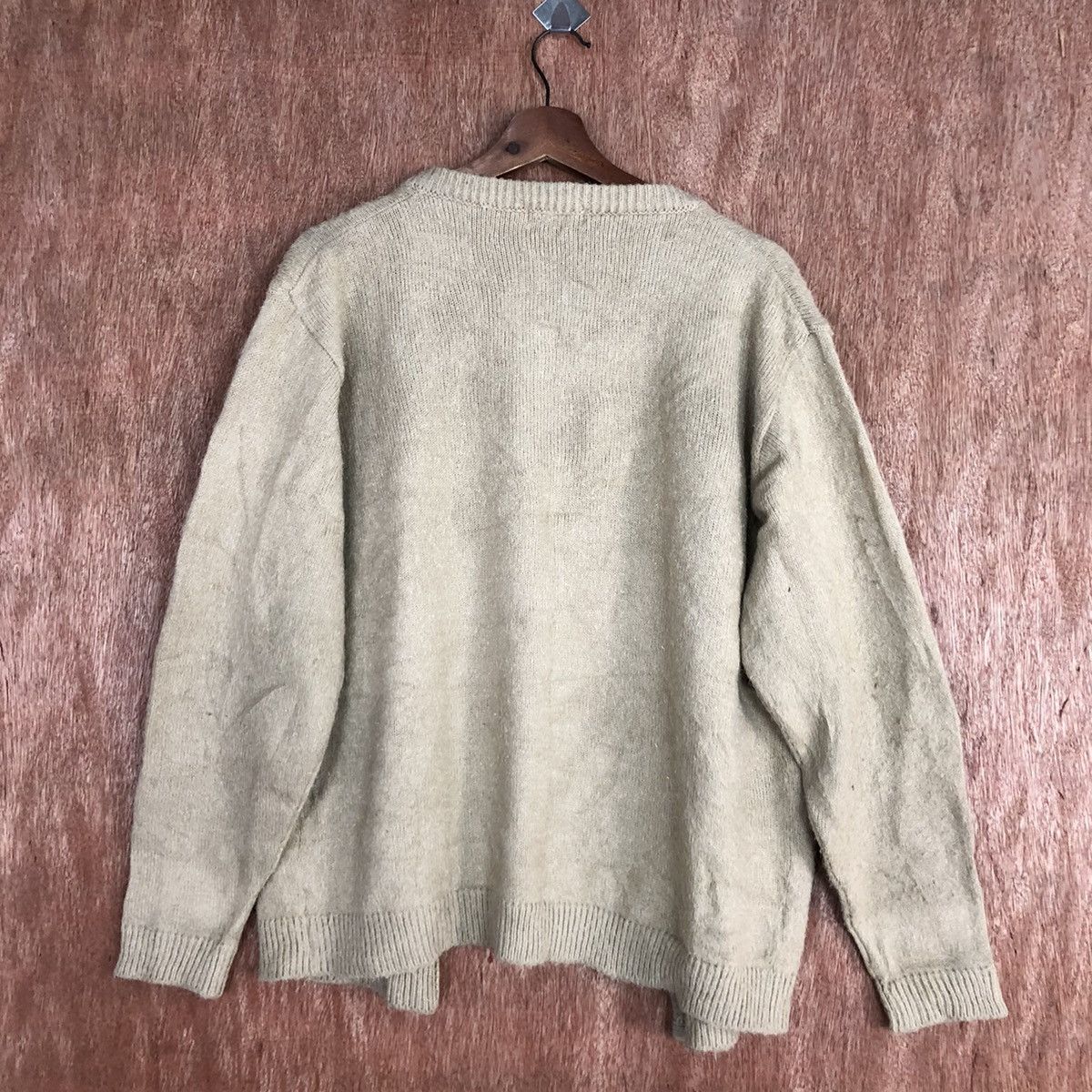 Vintage Mines Me Thrashed Brown Shag Shaggy Cardigan #H108 Size US L / EU 52-54 / 3 - 13 Thumbnail
