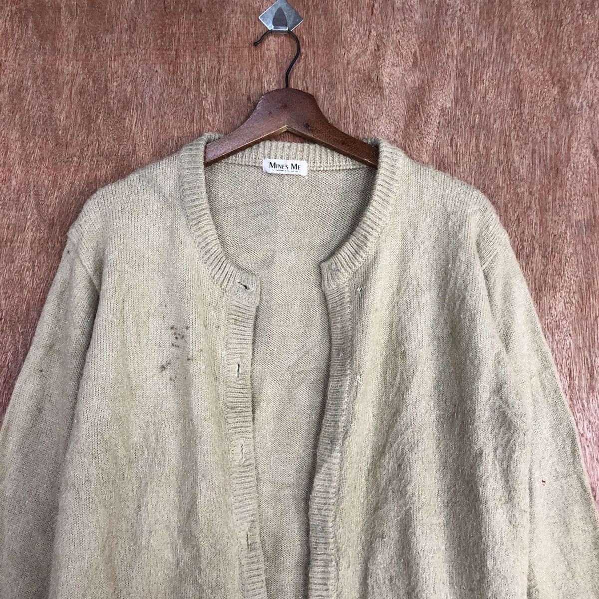 Vintage Mines Me Thrashed Brown Shag Shaggy Cardigan #H108 Size US L / EU 52-54 / 3 - 2 Thumbnail