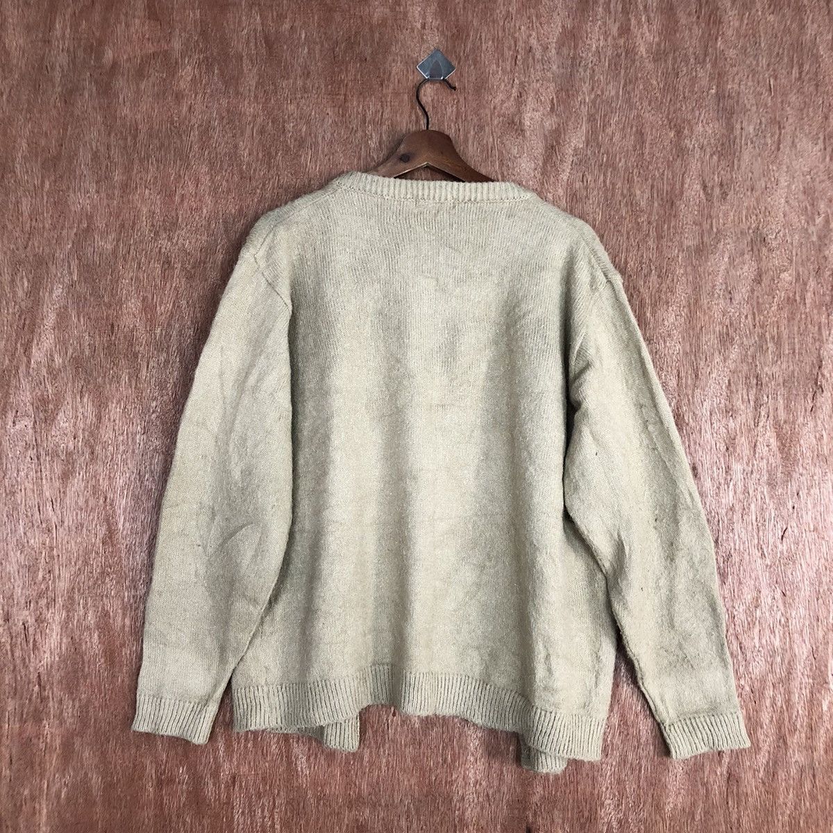 Vintage Mines Me Thrashed Brown Shag Shaggy Cardigan #H108 Size US L / EU 52-54 / 3 - 11 Thumbnail