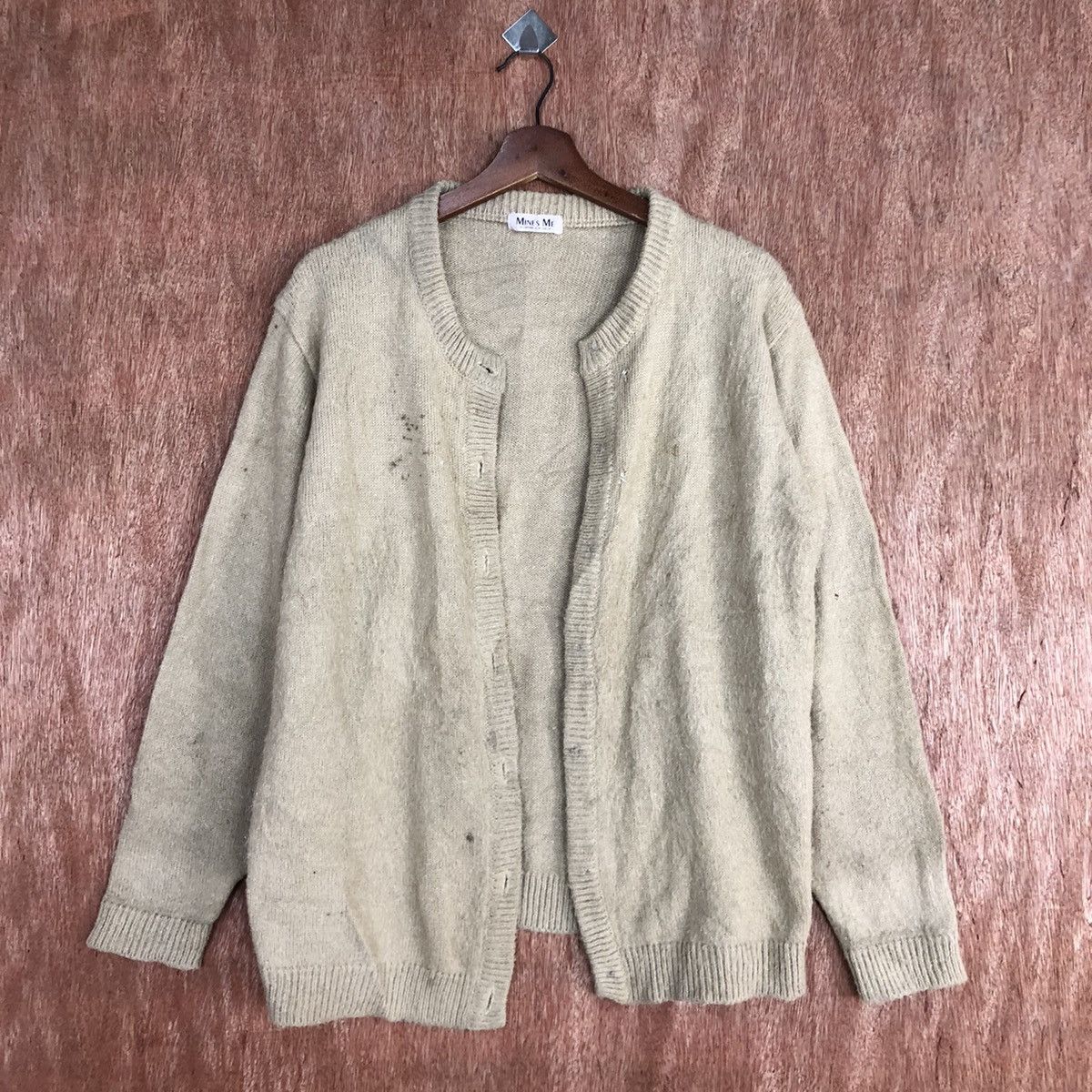 Vintage Mines Me Thrashed Brown Shag Shaggy Cardigan #H108 Size US L / EU 52-54 / 3 - 3 Thumbnail