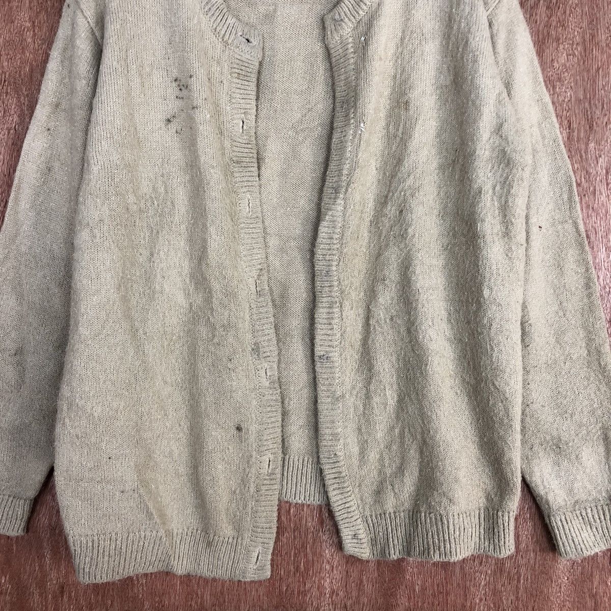Vintage Mines Me Thrashed Brown Shag Shaggy Cardigan #H108 Size US L / EU 52-54 / 3 - 8 Thumbnail
