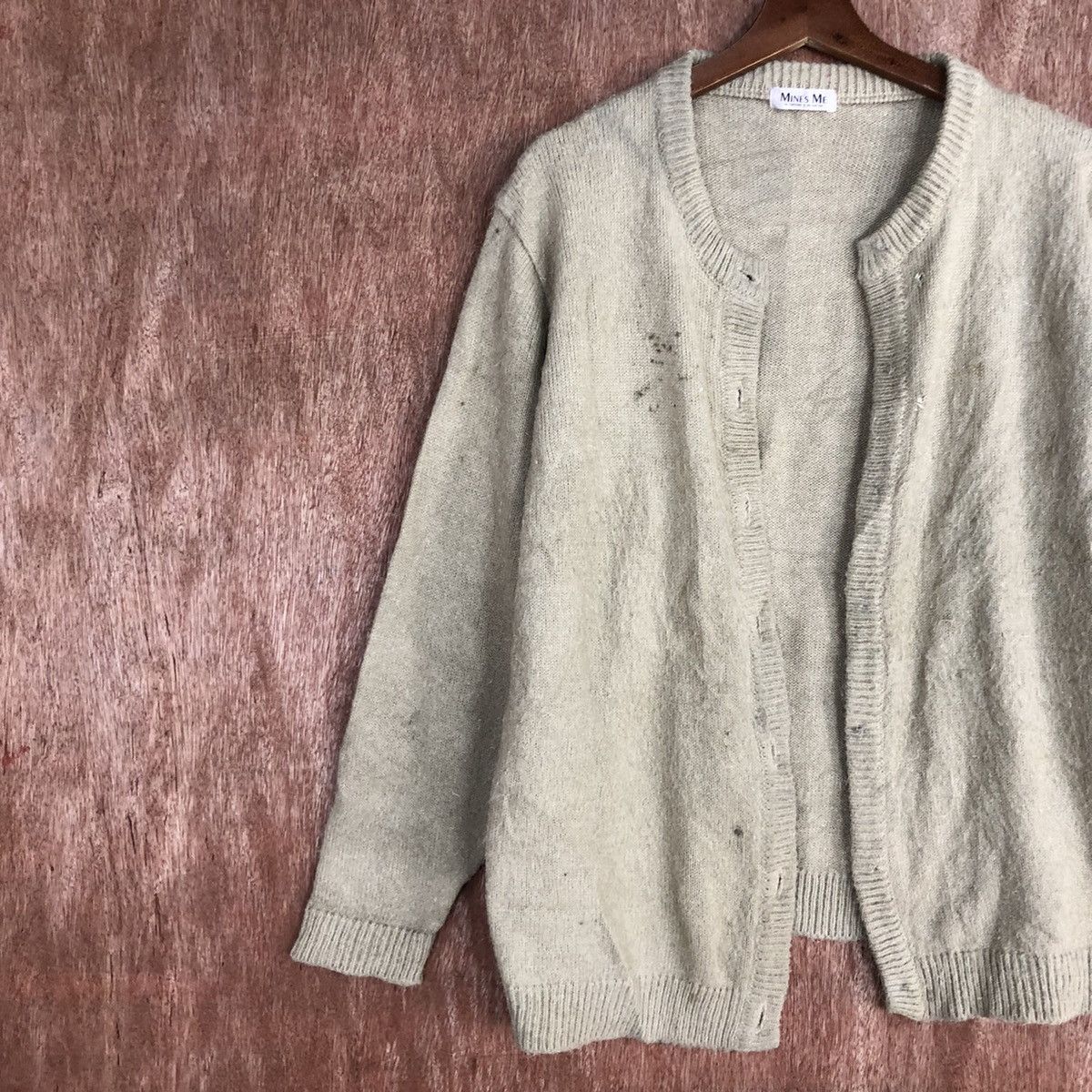 Vintage Mines Me Thrashed Brown Shag Shaggy Cardigan #H108 Size US L / EU 52-54 / 3 - 7 Thumbnail