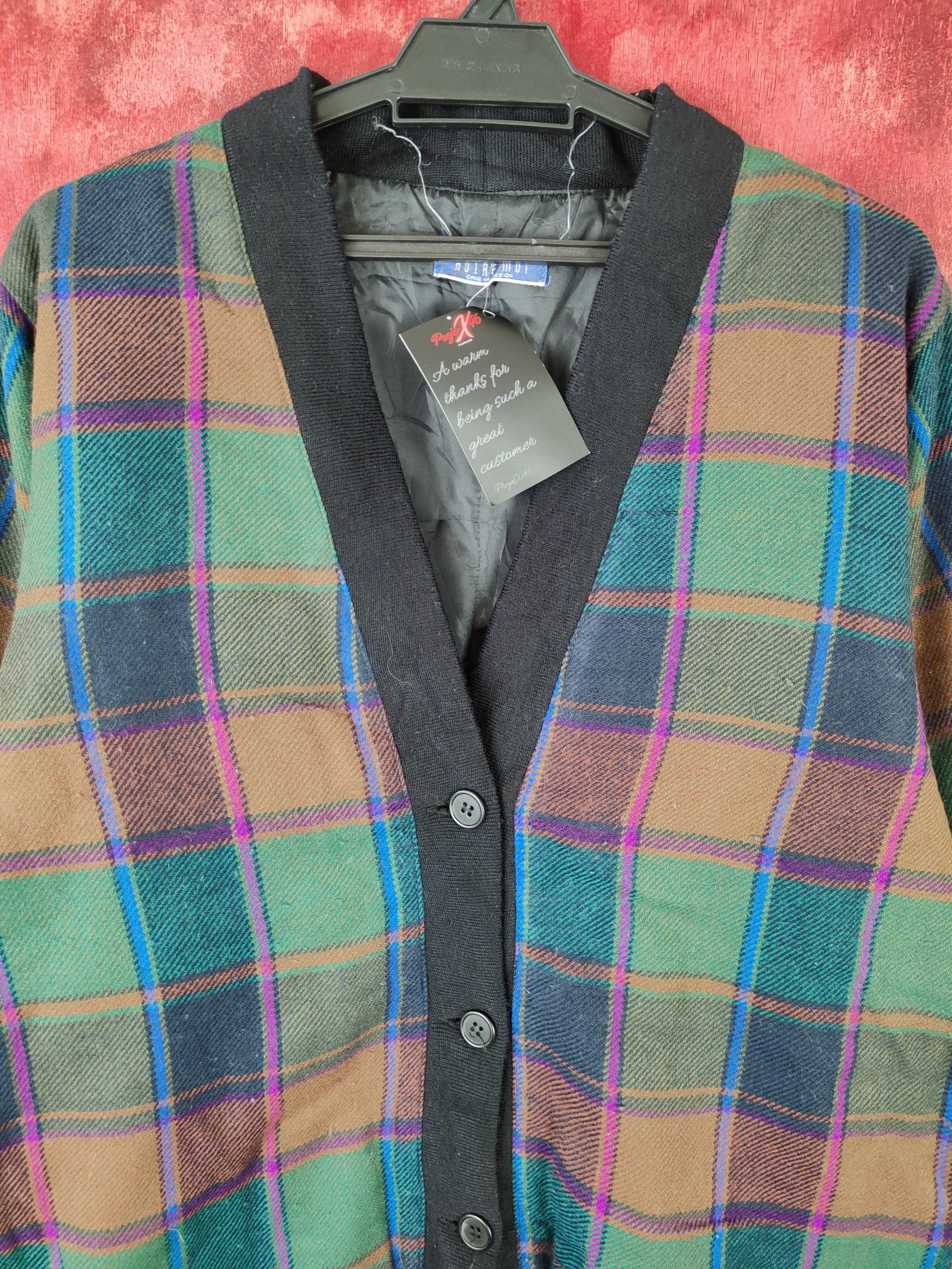 Japanese Brand Autre Moi Multicolor checkered cardigan Jacket #5174 Size US L / EU 52-54 / 3 - 2 Thumbnail