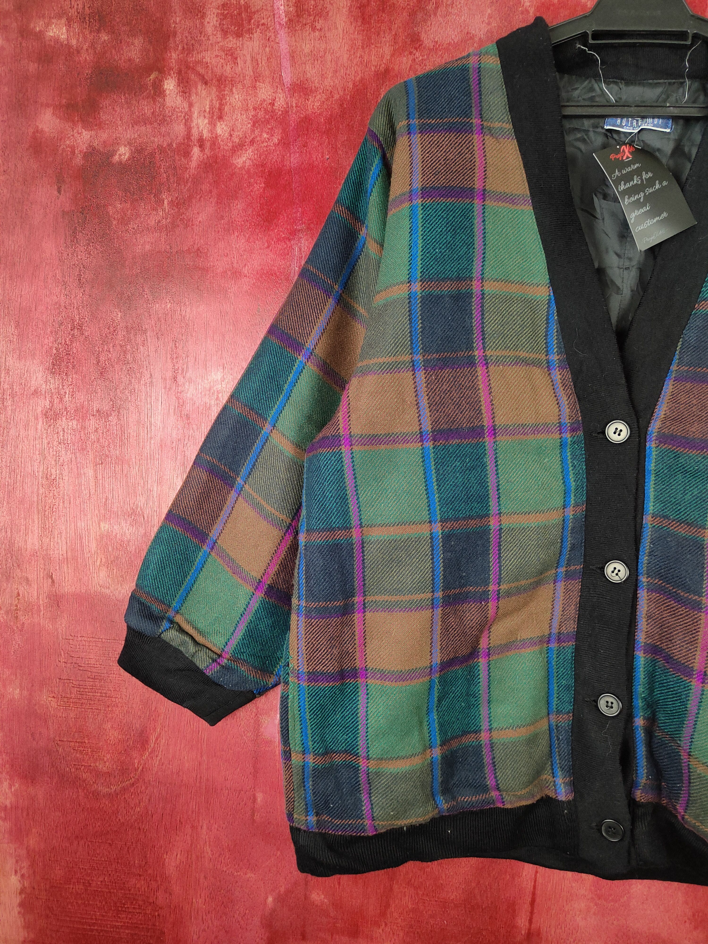 Japanese Brand Autre Moi Multicolor checkered cardigan Jacket #5174 Size US L / EU 52-54 / 3 - 3 Thumbnail